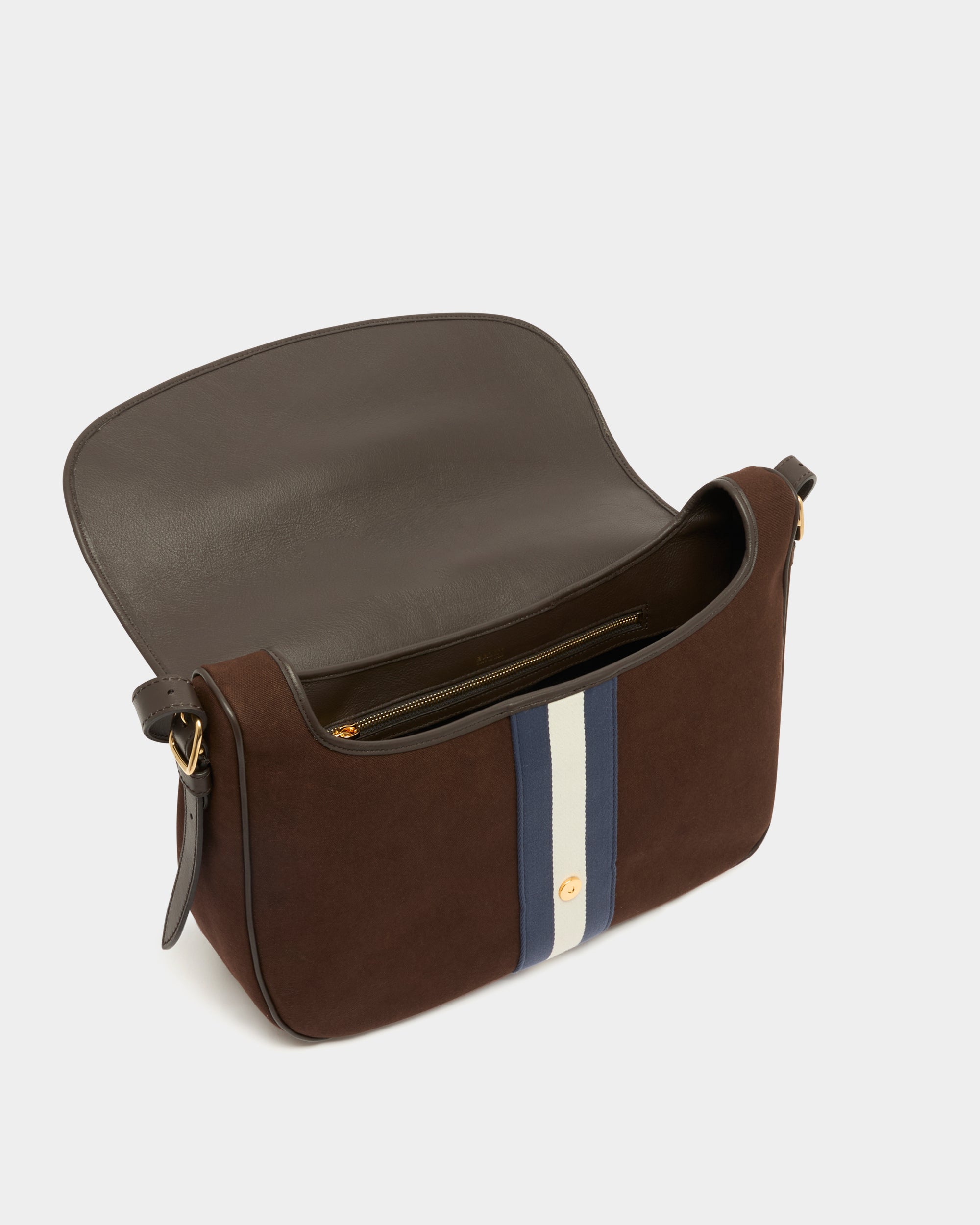 Bally Beckett Crossbody Bag in Brown Cotton Canvas-in-Brown-4-Bally Outlet