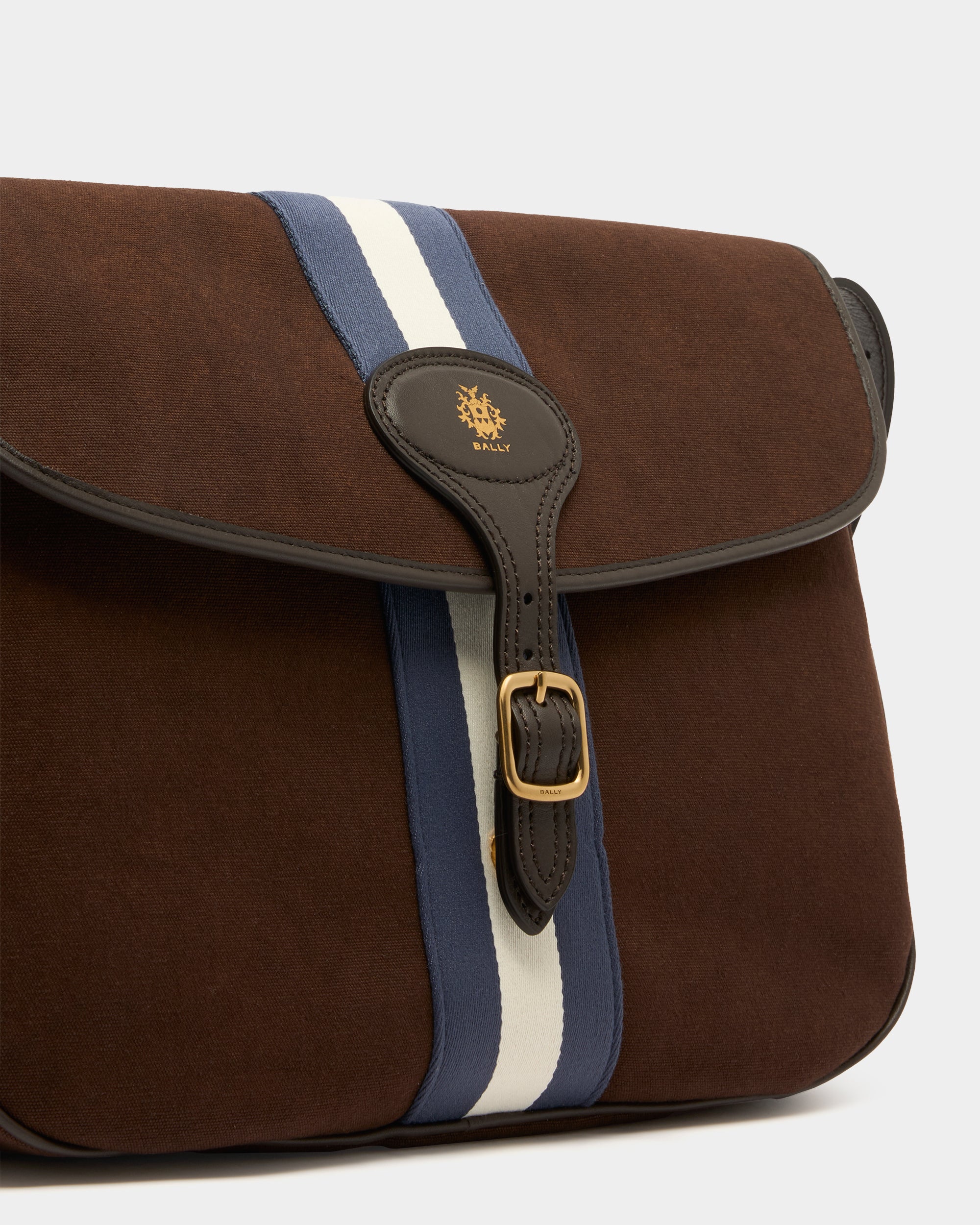 Bally Beckett Crossbody Bag in Brown Cotton Canvas-in-Brown-5-Bally Outlet