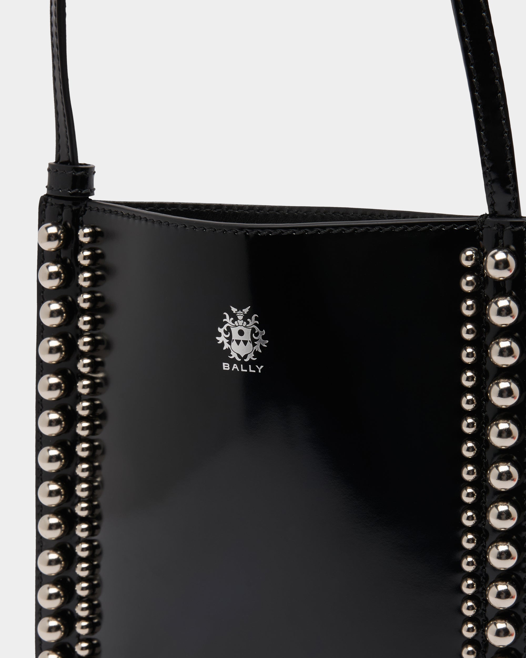 Bally Beckett Leather Mini Crossbody Bag with Studs in Black-in-Black-3-Bally Outlet