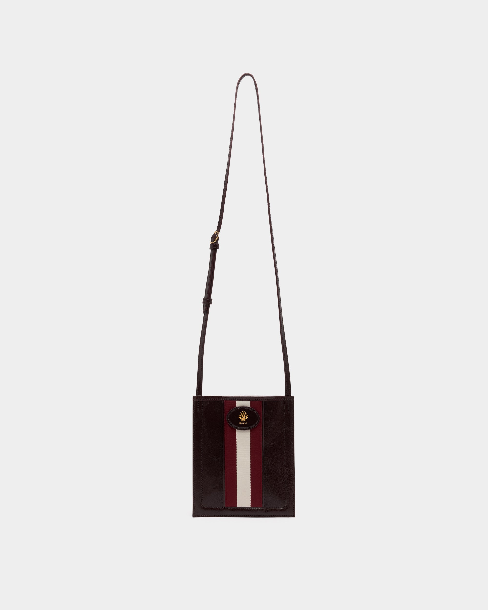Bally Beckett Leather Mini Crossbody Bag in Deep Burgundy-in-Brown-1-Bally Outlet