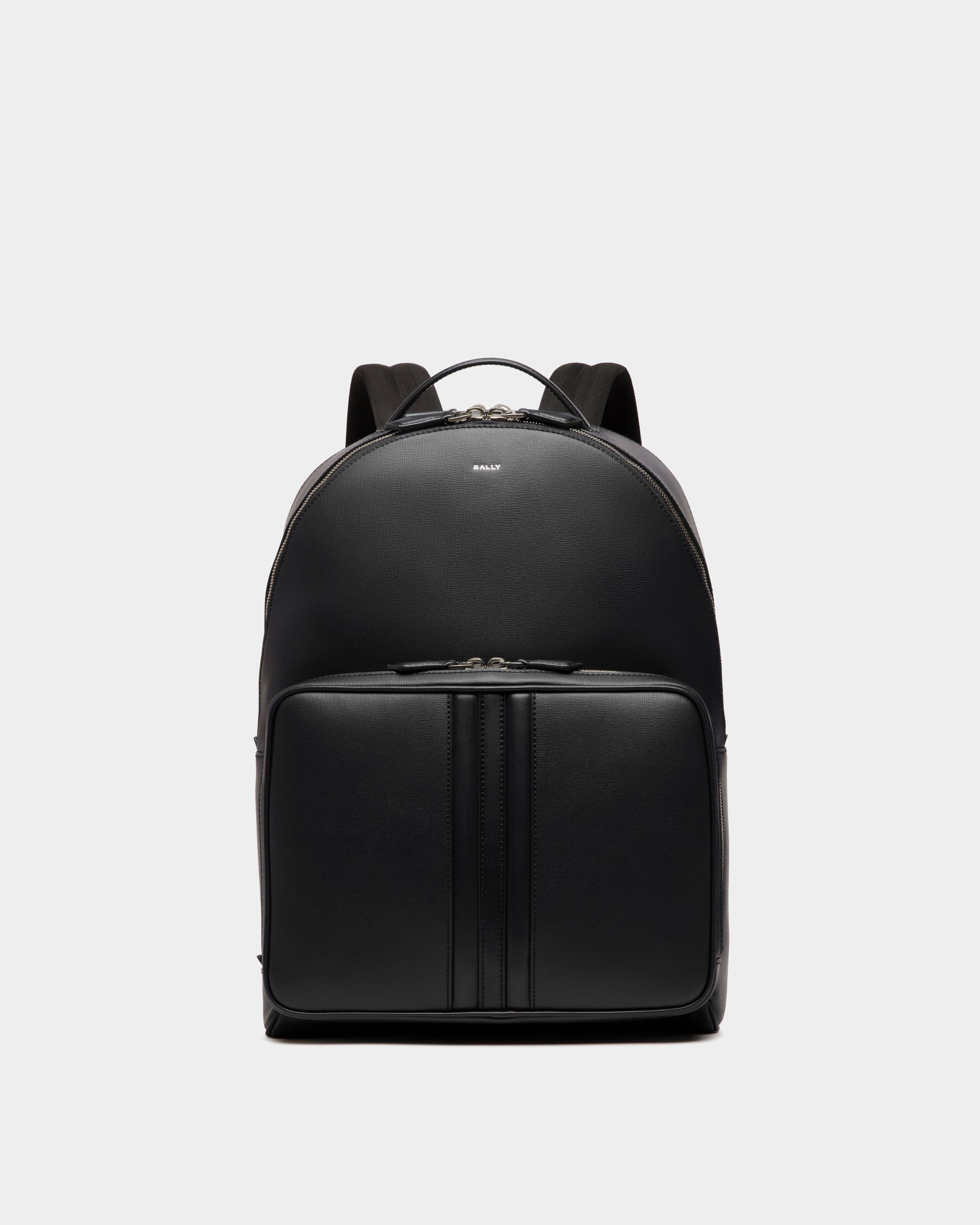 Bally Mythos Backpack In Recycled Leather-in-Black-1-Bally Outlet