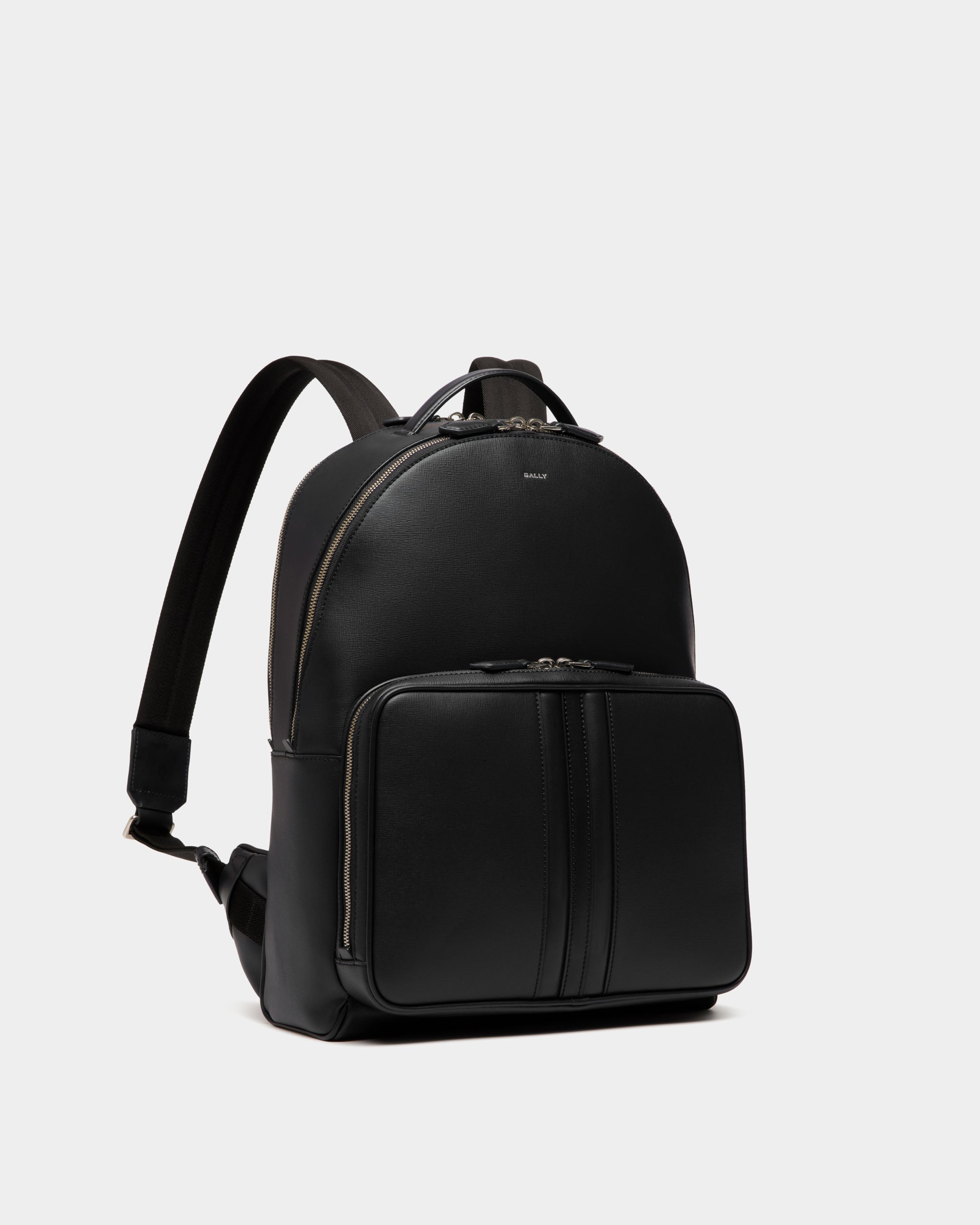 Bally Mythos Backpack In Recycled Leather-in-Black-3-Bally Outlet