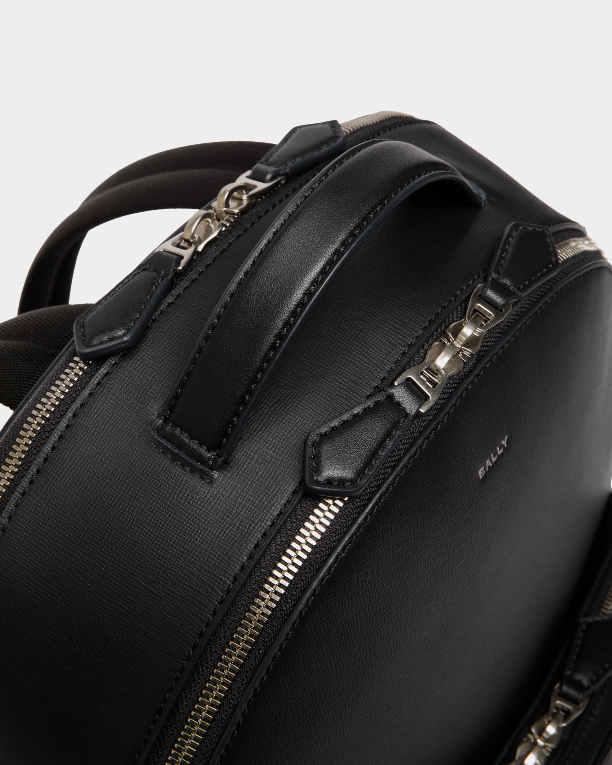 Bally Mythos Backpack In Recycled Leather-in-Black-4-Bally Outlet