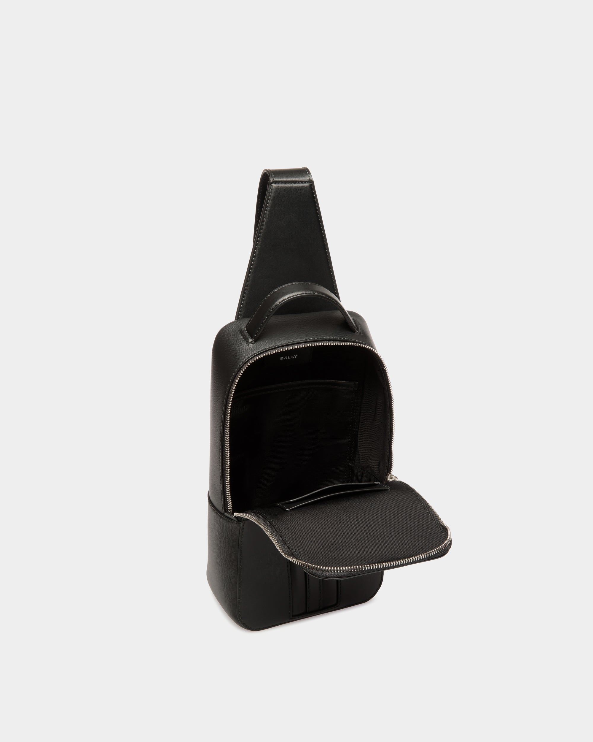 Bally Mythos Sling Bag In Recycled Leather-in-Black-4-Bally Outlet