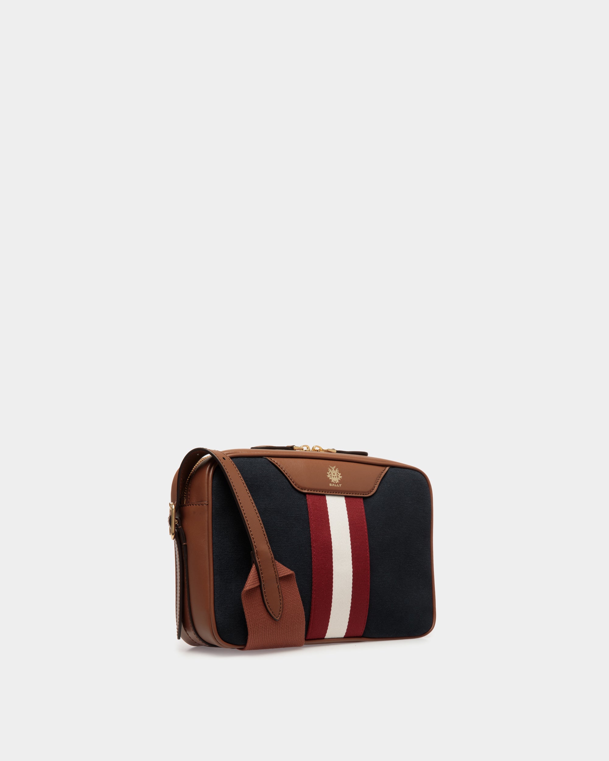 Bally Beckett Crossbody Bag in Cotton Canvas-in-Navy-3-Bally Outlet