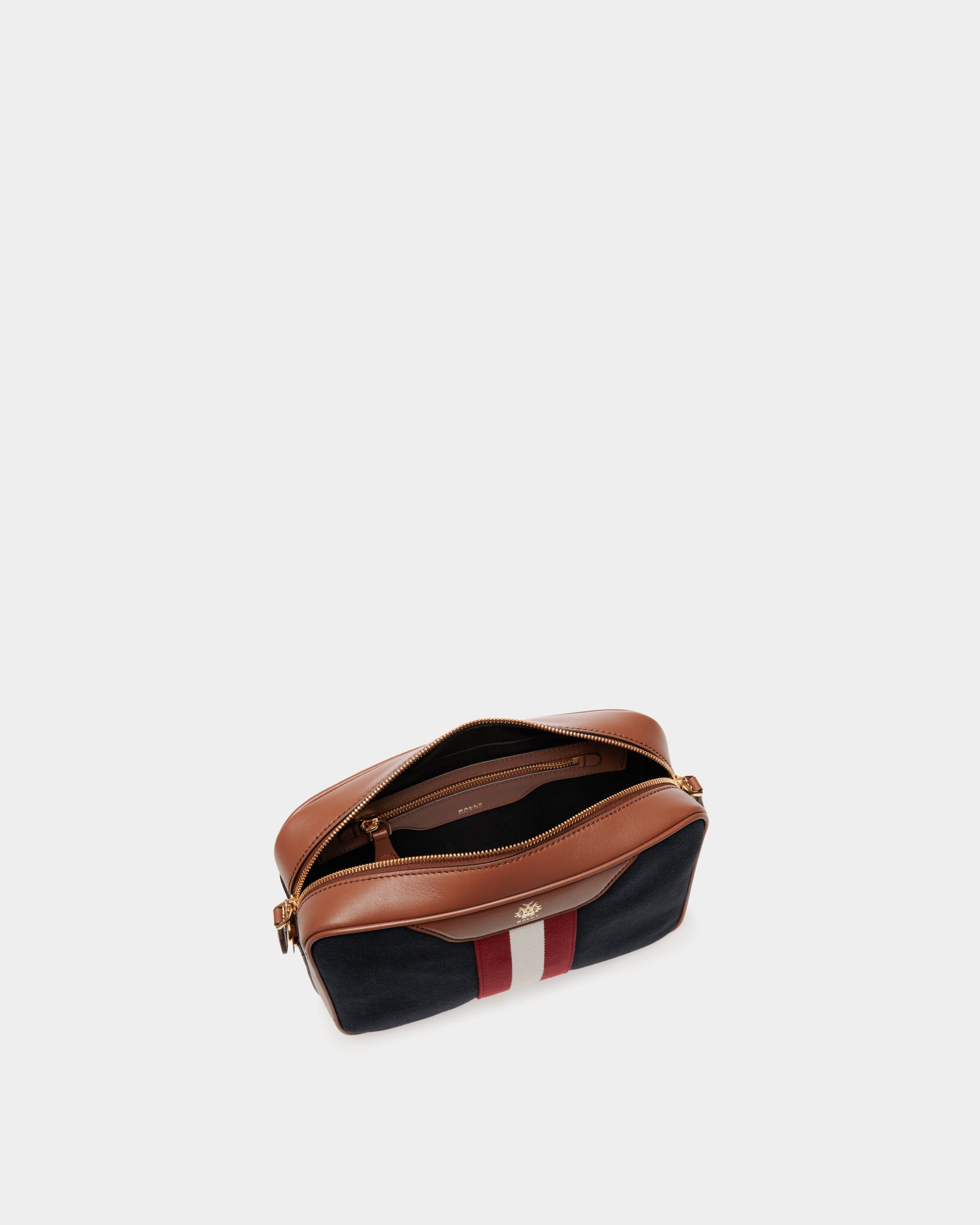 Bally Beckett Crossbody Bag in Cotton Canvas-in-Navy-4-Bally Outlet