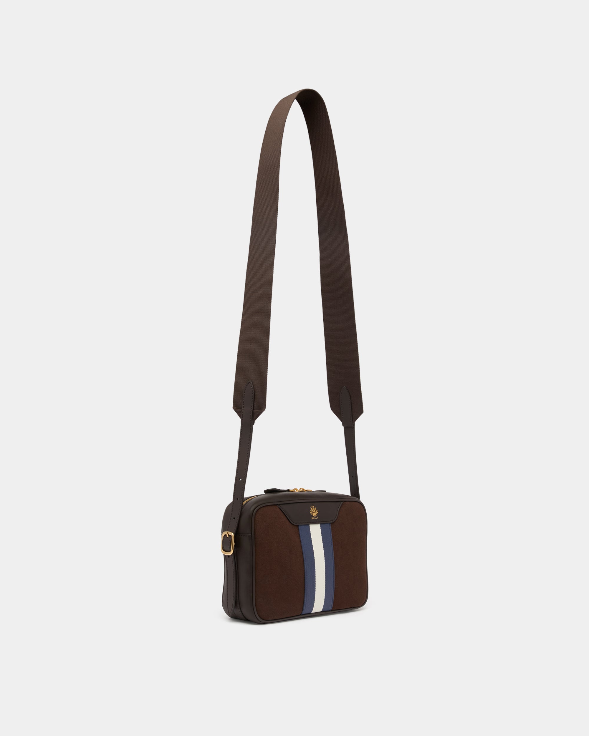 Bally Beckett Tessuto Cotton Canvas Crossbody Bag in Brown-in-Brown-3-Bally Outlet