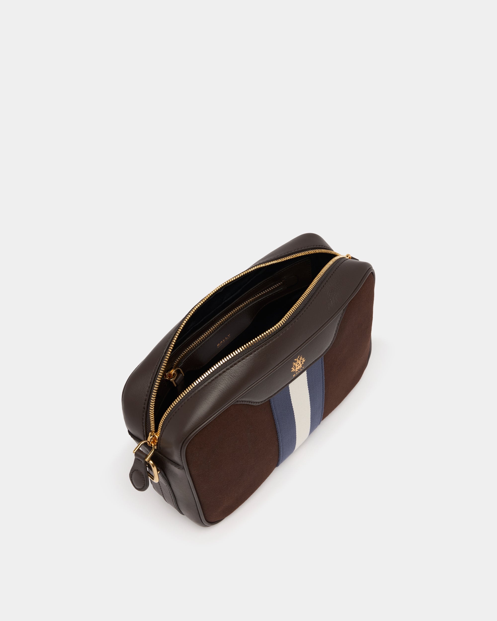 Bally Beckett Tessuto Cotton Canvas Crossbody Bag in Brown-in-Brown-4-Bally Outlet