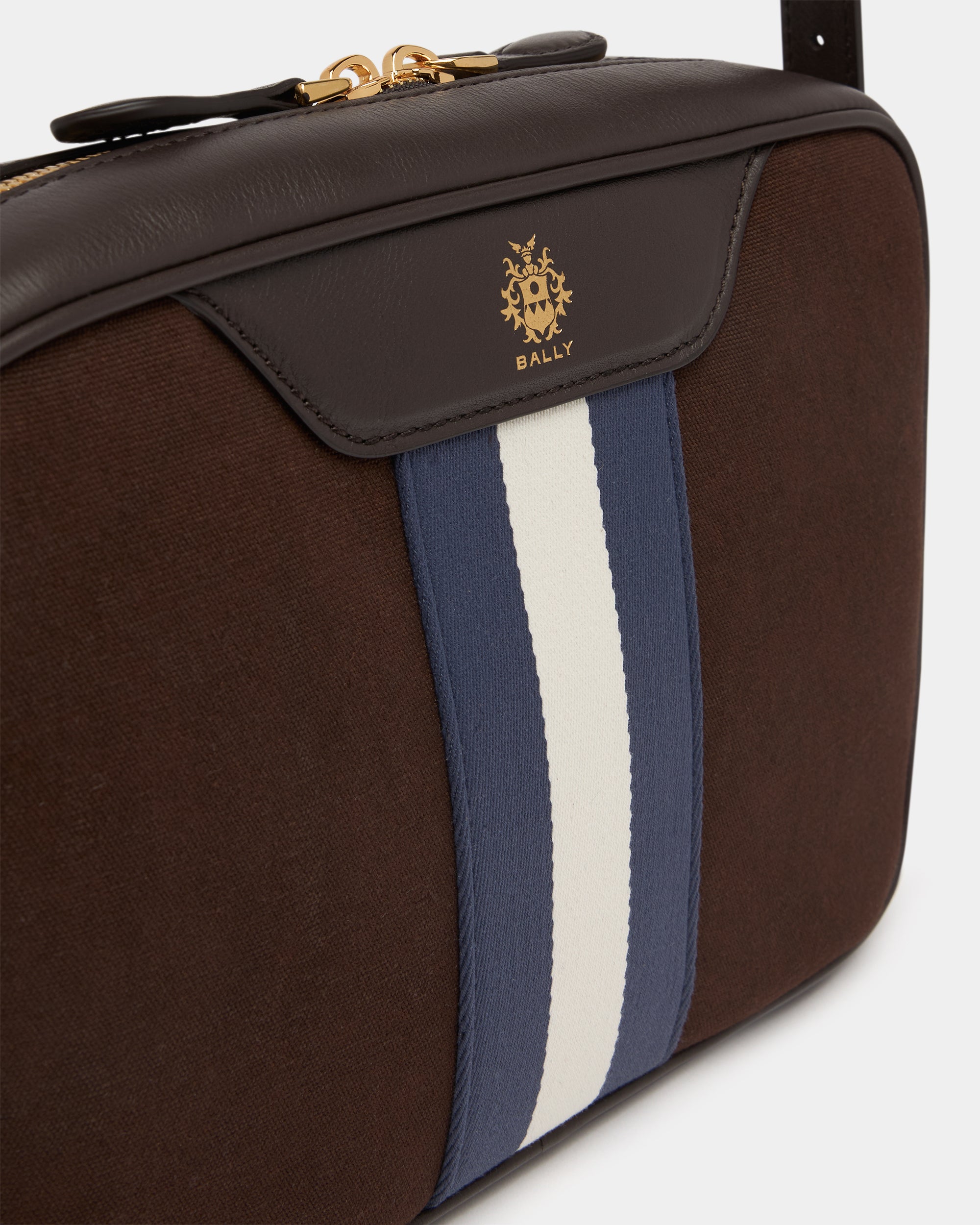 Bally Beckett Tessuto Cotton Canvas Crossbody Bag in Brown-in-Brown-5-Bally Outlet