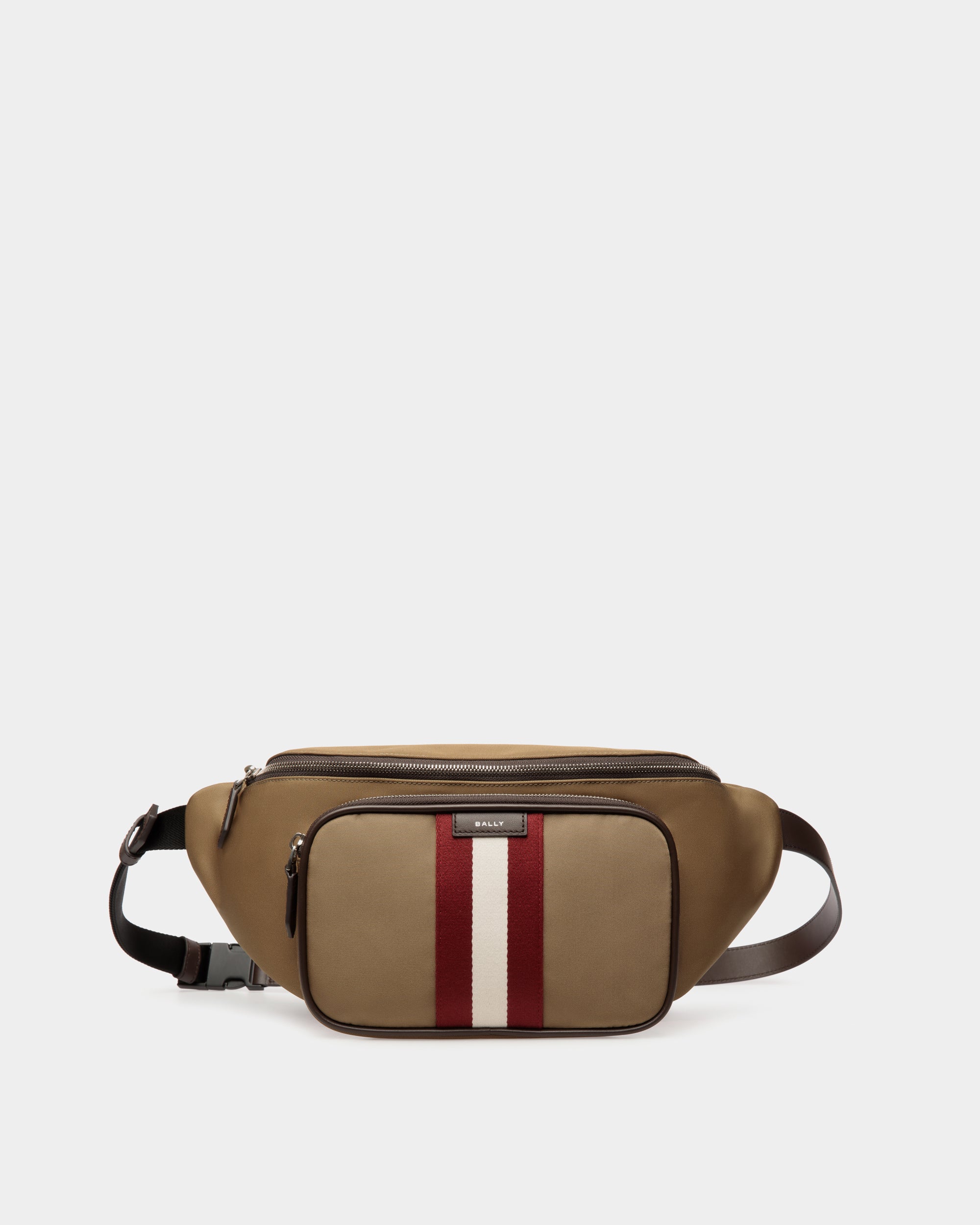 Bally Code Belt Bag in Nylon Camel-in-Brown-1-Bally Outlet