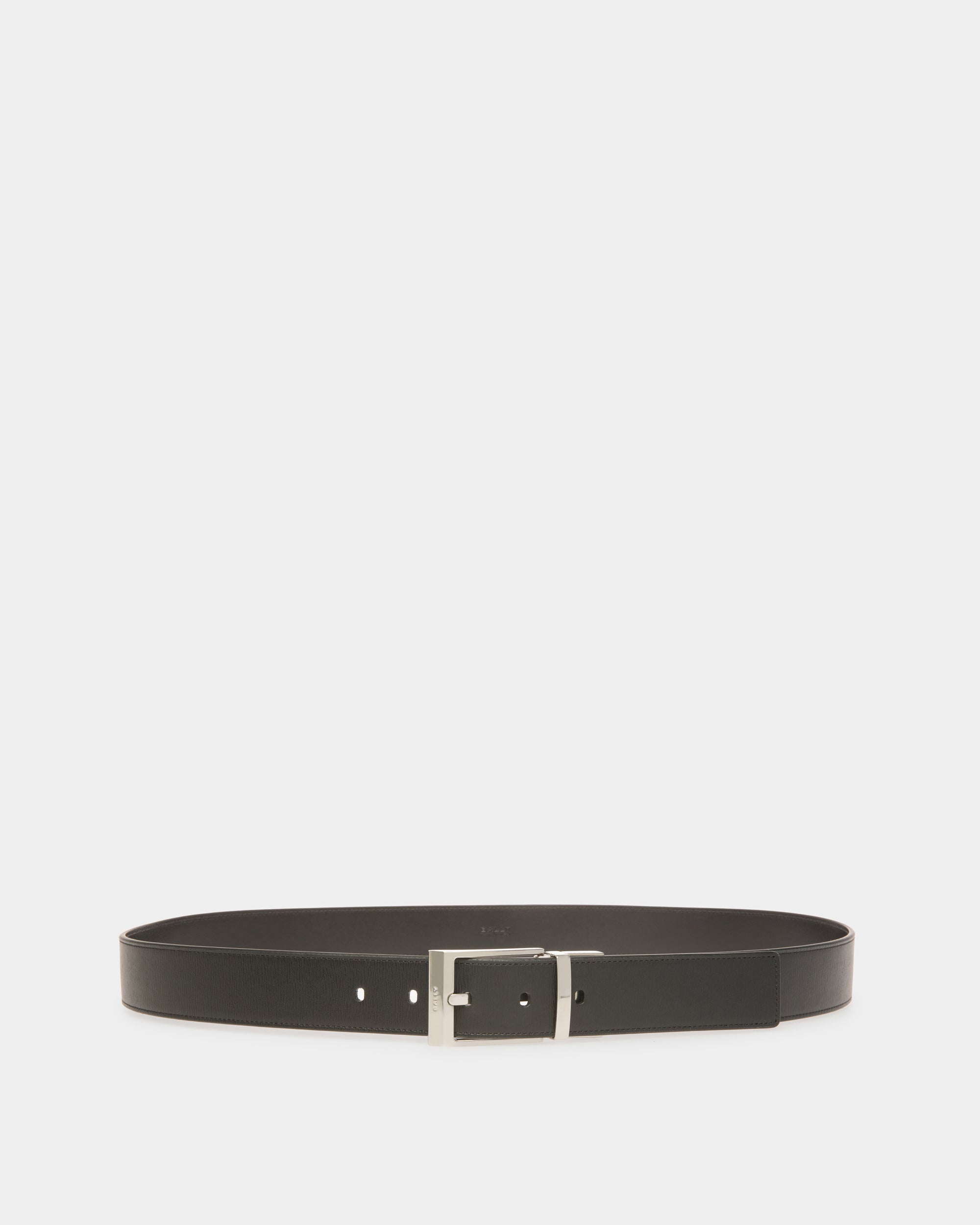 Bally Dress Belt In Black Leather-in-Black-1-Bally Outlet