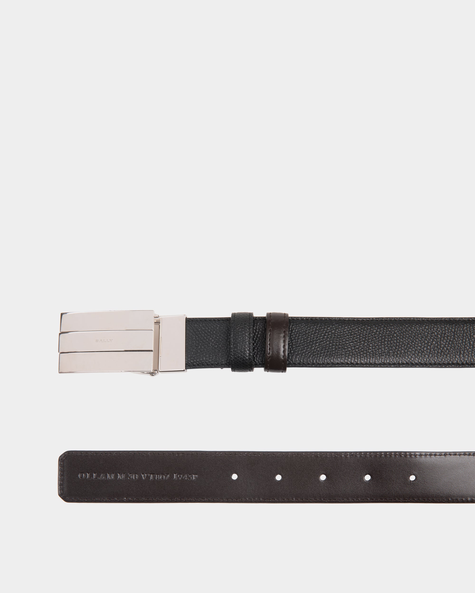 Bally Ollam 30mm Reversible And Adjustable Leather Belt in Black And Brown-in-Black-3-Bally Outlet
