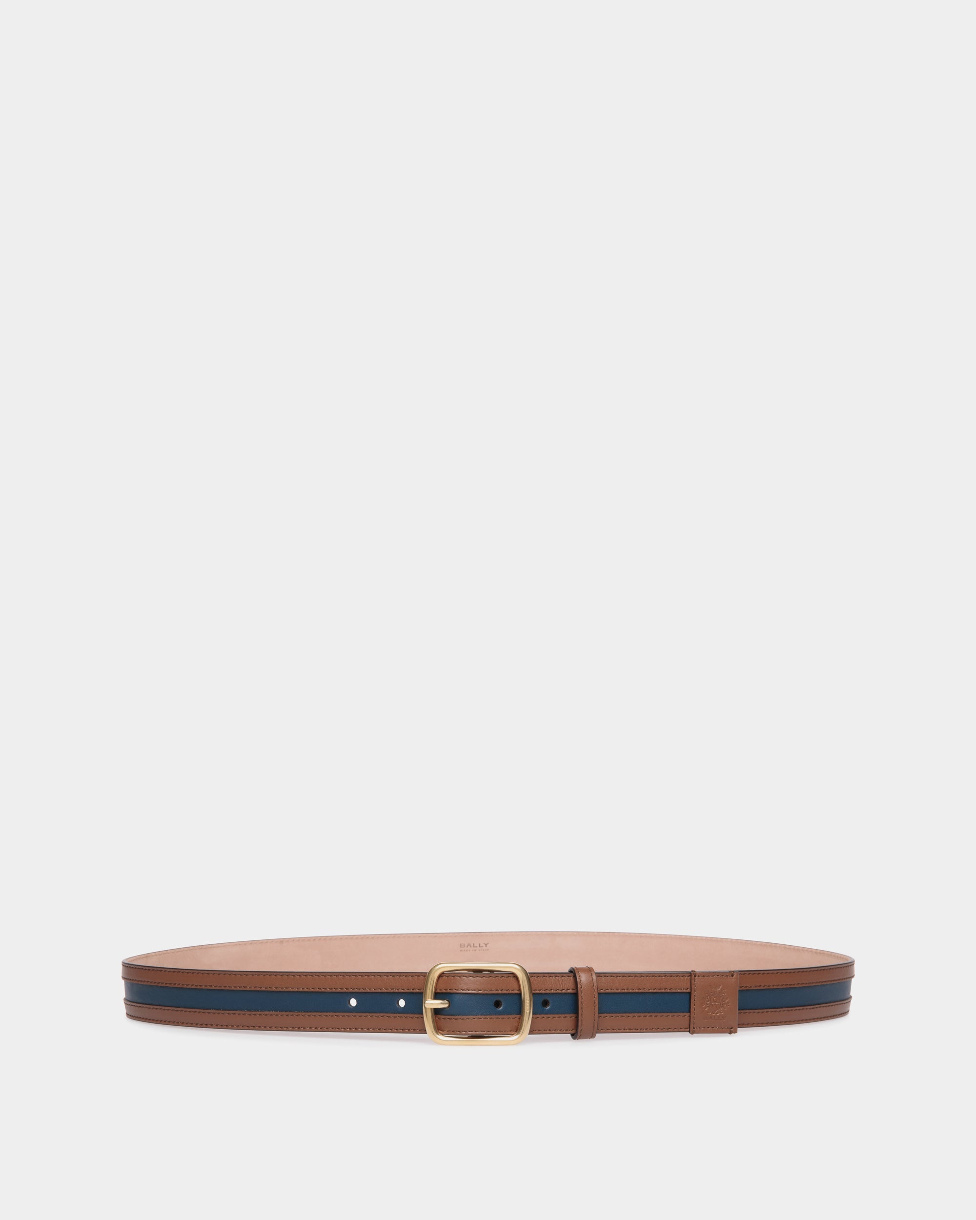 Orson 30mm Belt in Brown And Navy Blue Leather-6310623-(1)-Bally Indonesia.