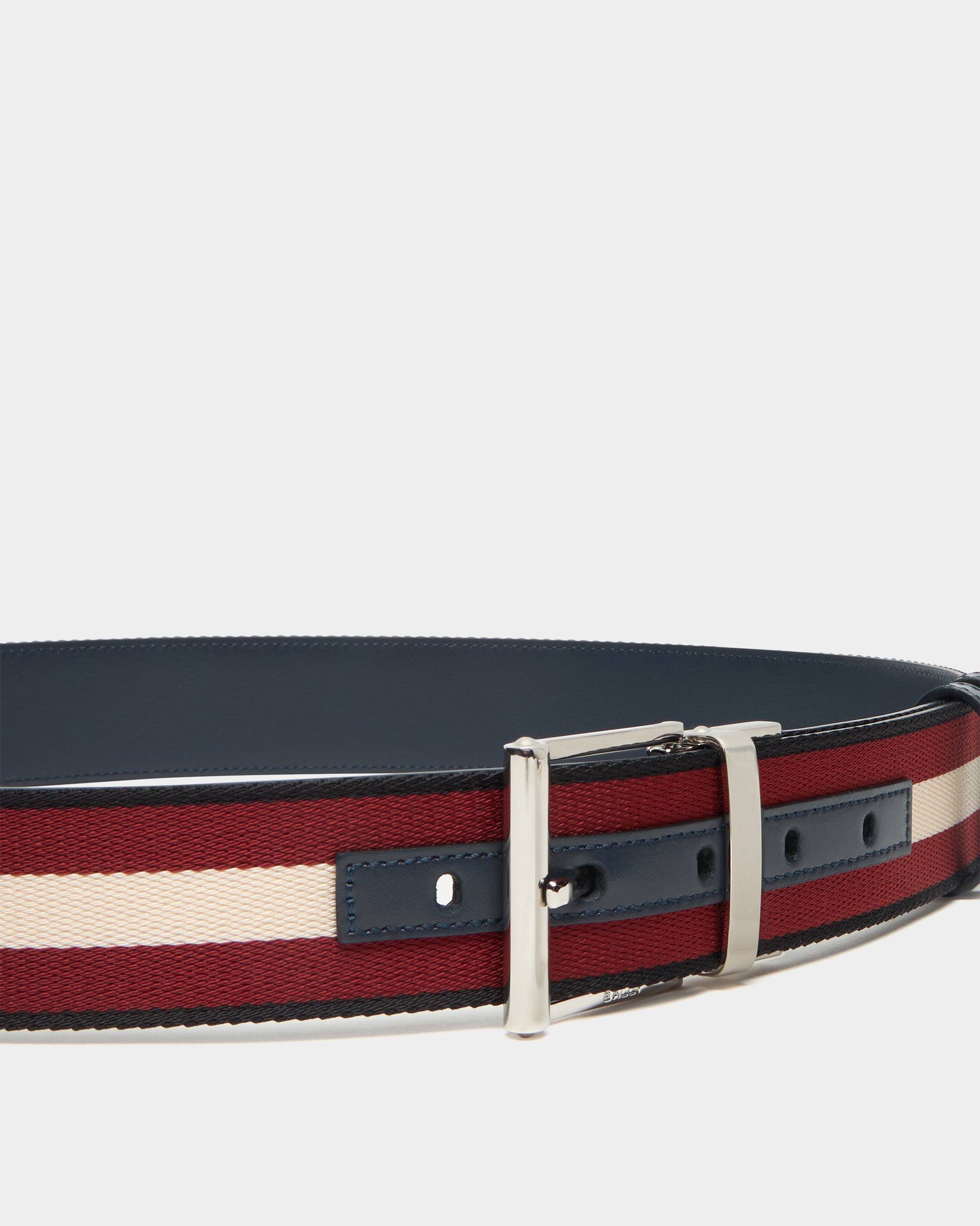 Bally 40 mm Reversible Belt In Blue Leather With a Bally Ribbon-in-Multicolor-4-Bally Outlet