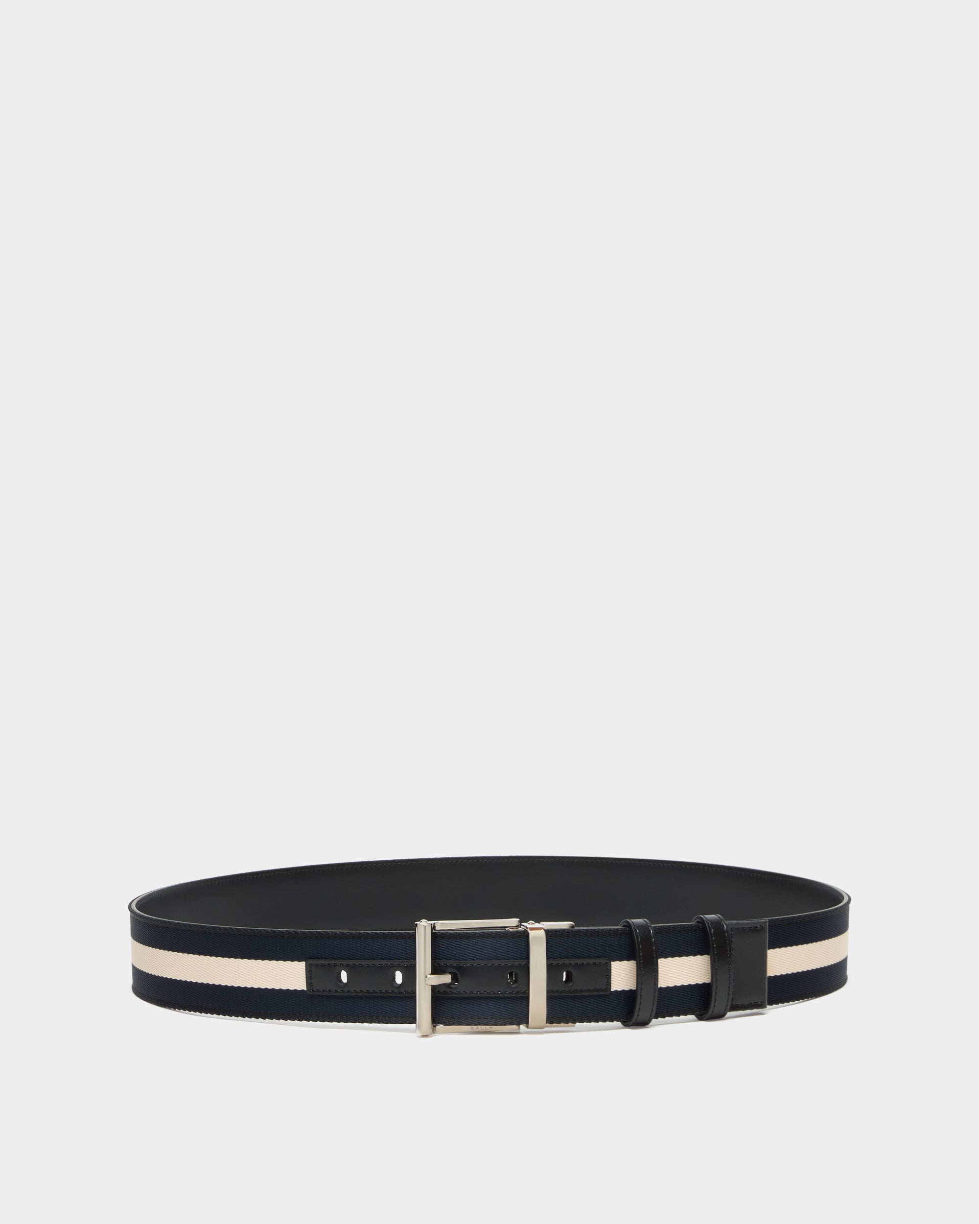 Bally 40 mm Reversible Belt In Black Leather With a Bally Ribbon-in-Multicolor-1-Bally Outlet