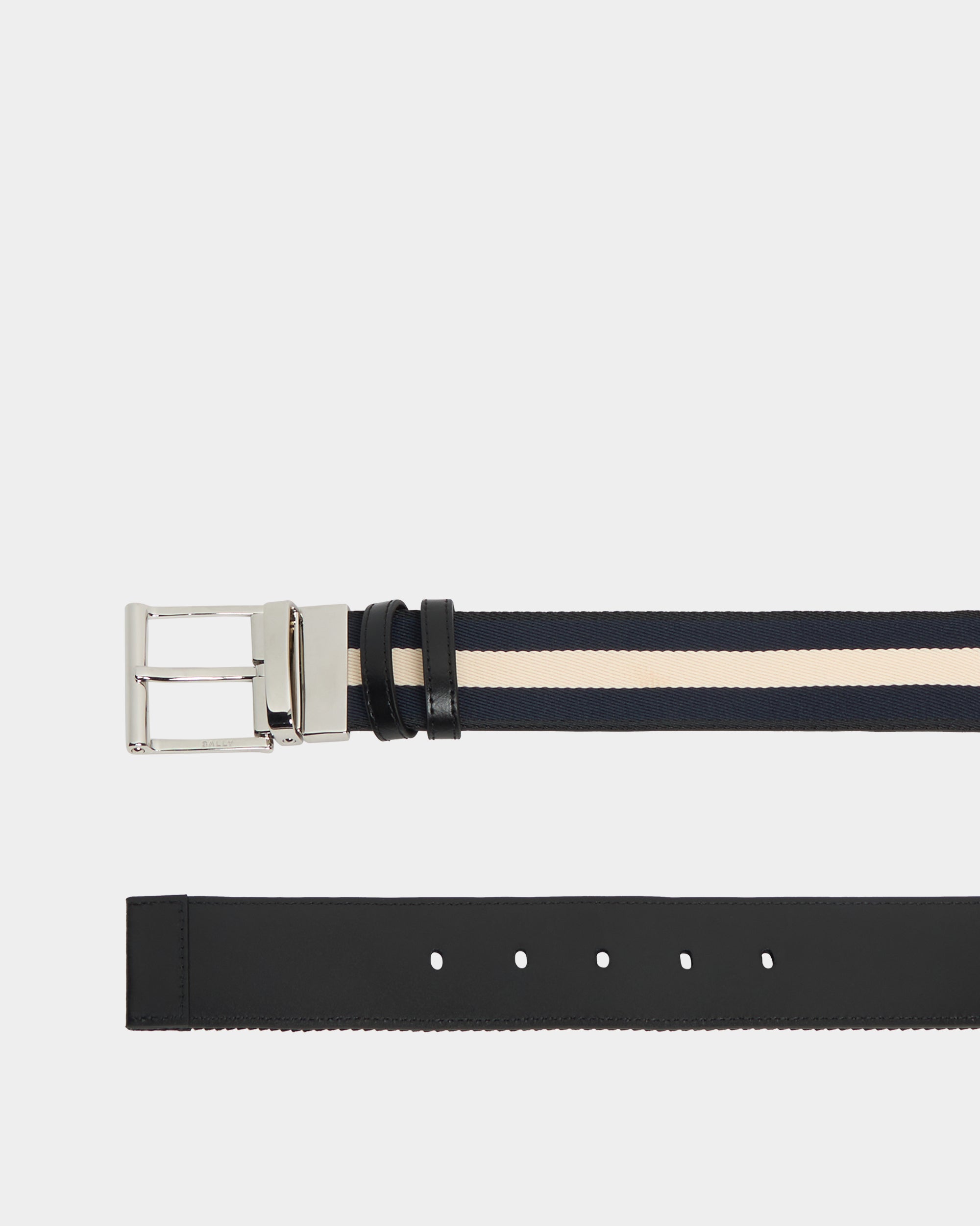 Bally 40 mm Reversible Belt In Black Leather With a Bally Ribbon-in-Multicolor-2-Bally Outlet