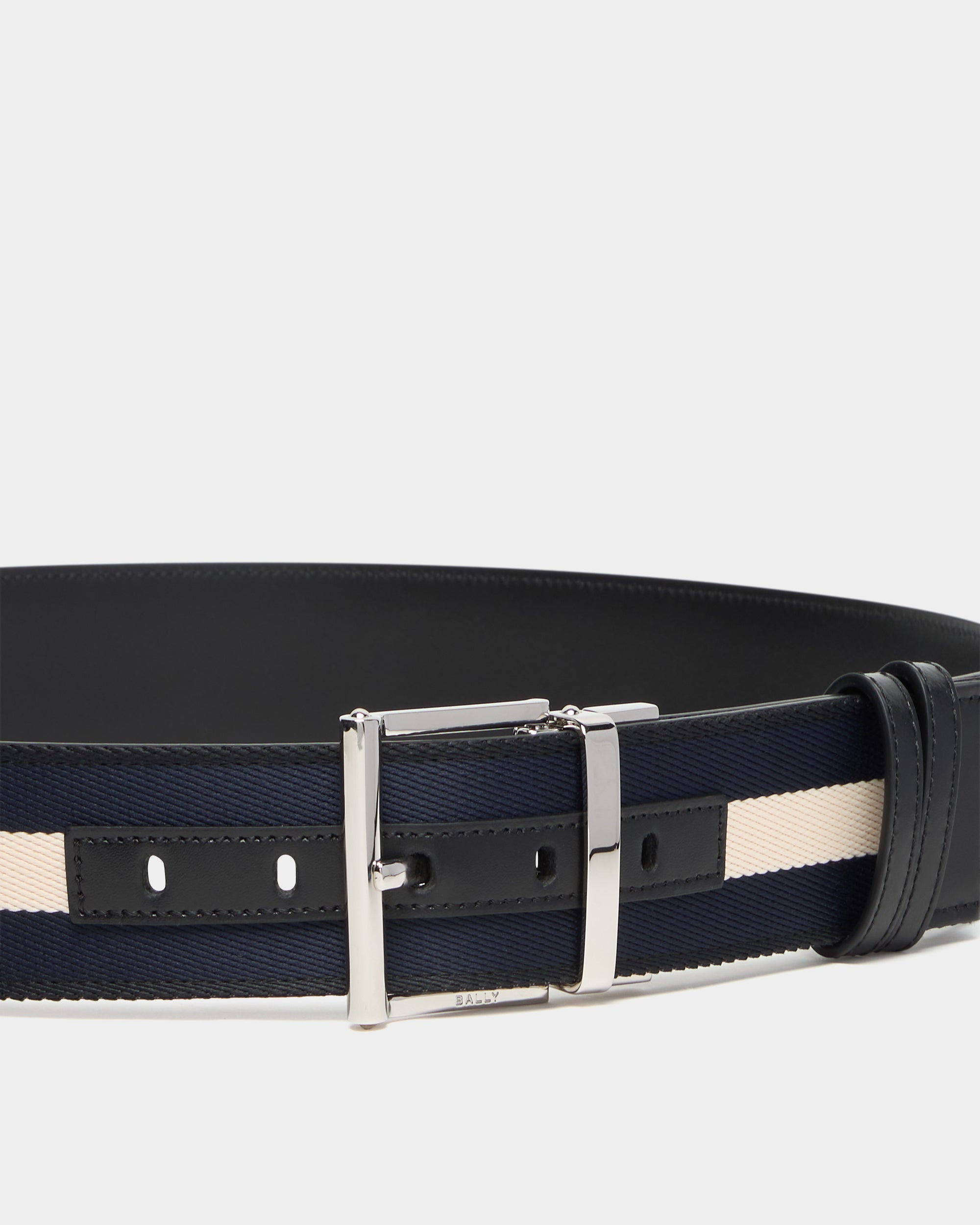 Bally 40 mm Reversible Belt In Black Leather With a Bally Ribbon-in-Multicolor-3-Bally Outlet