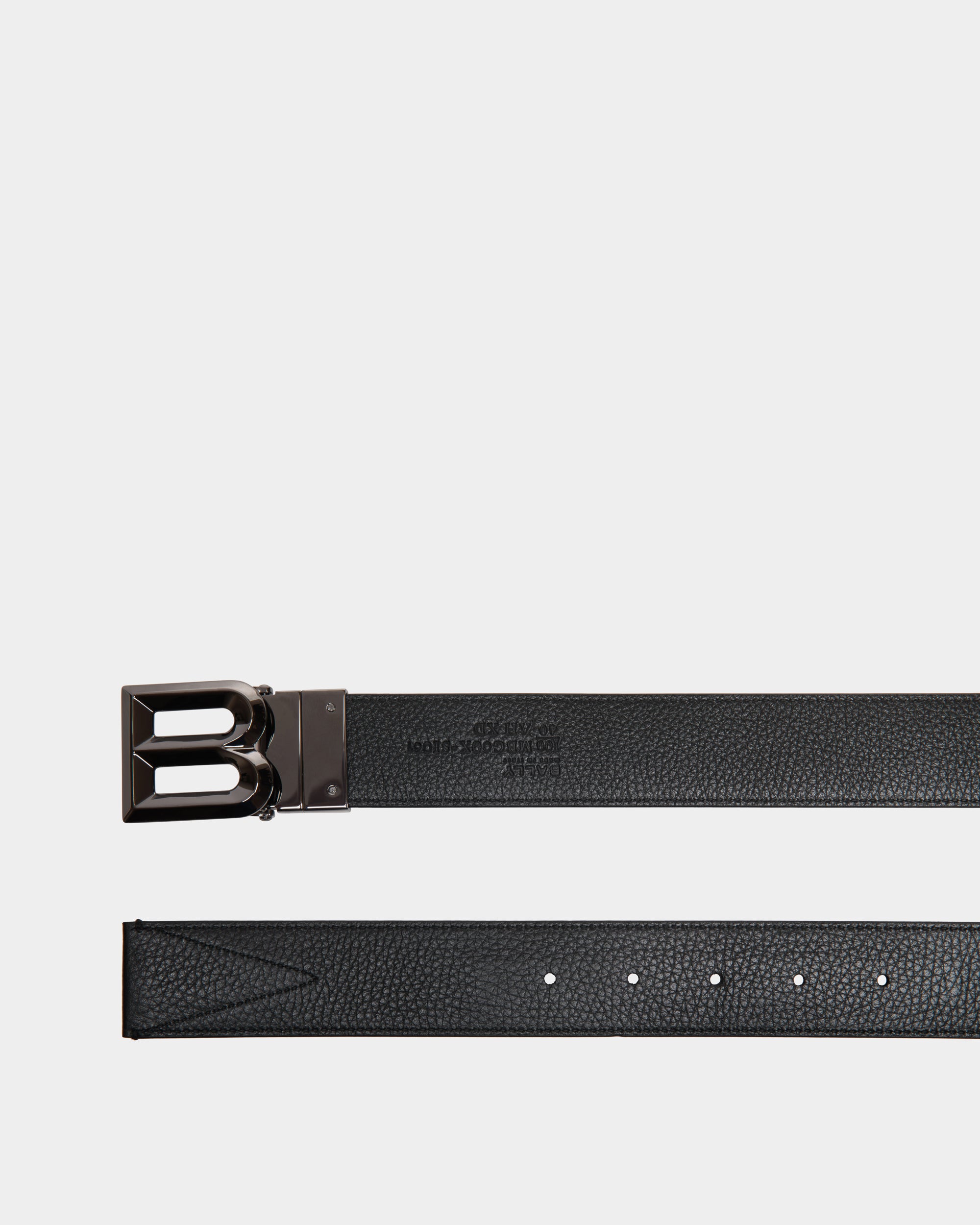 Bally B Bold 35mm Reversible Fabric And Leather Belt-in-Black-2-Bally Outlet