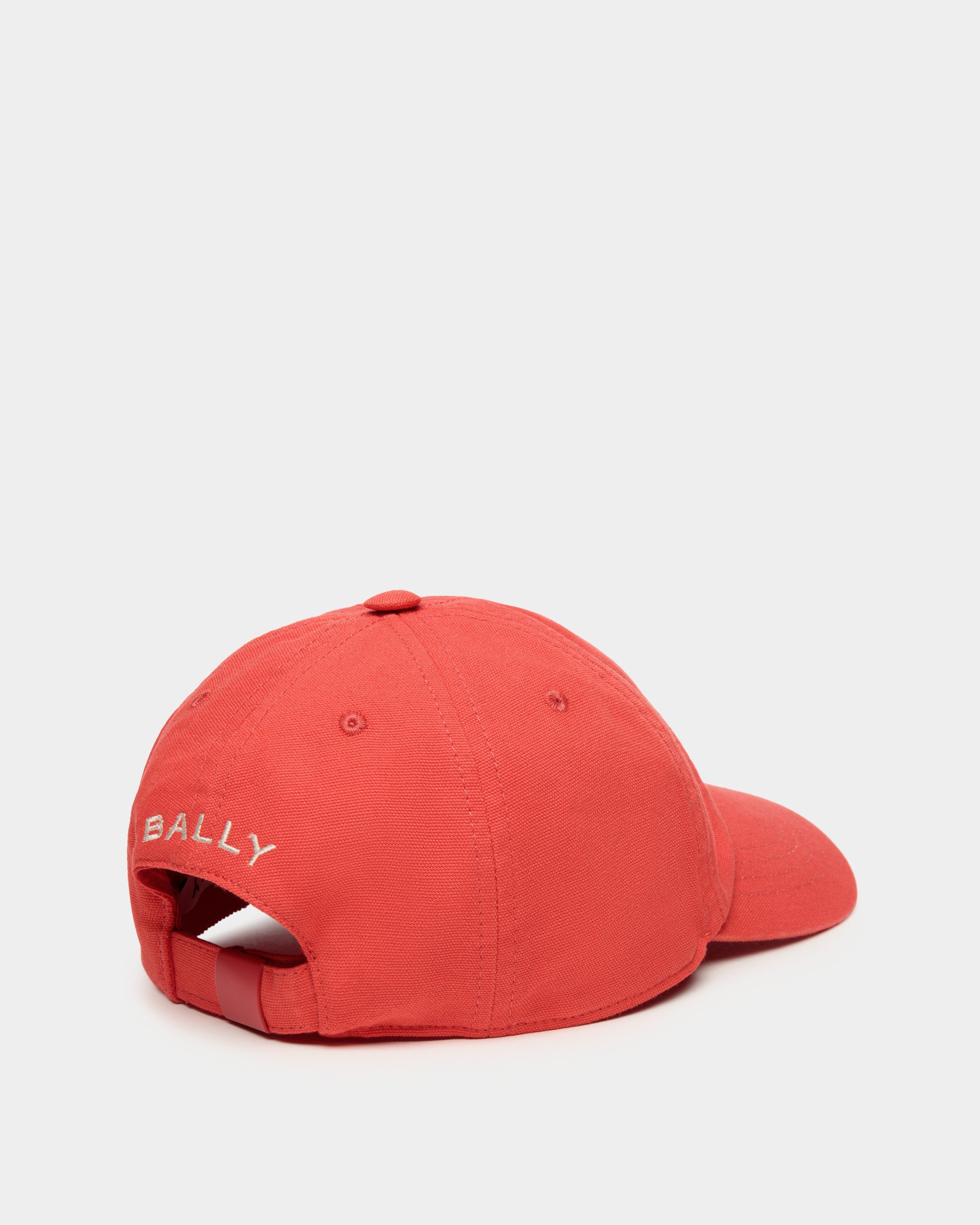 Bally Baseball Hat With a Bally Crest Logo In Candy Red Cotton-in-Red-2-Bally Outlet