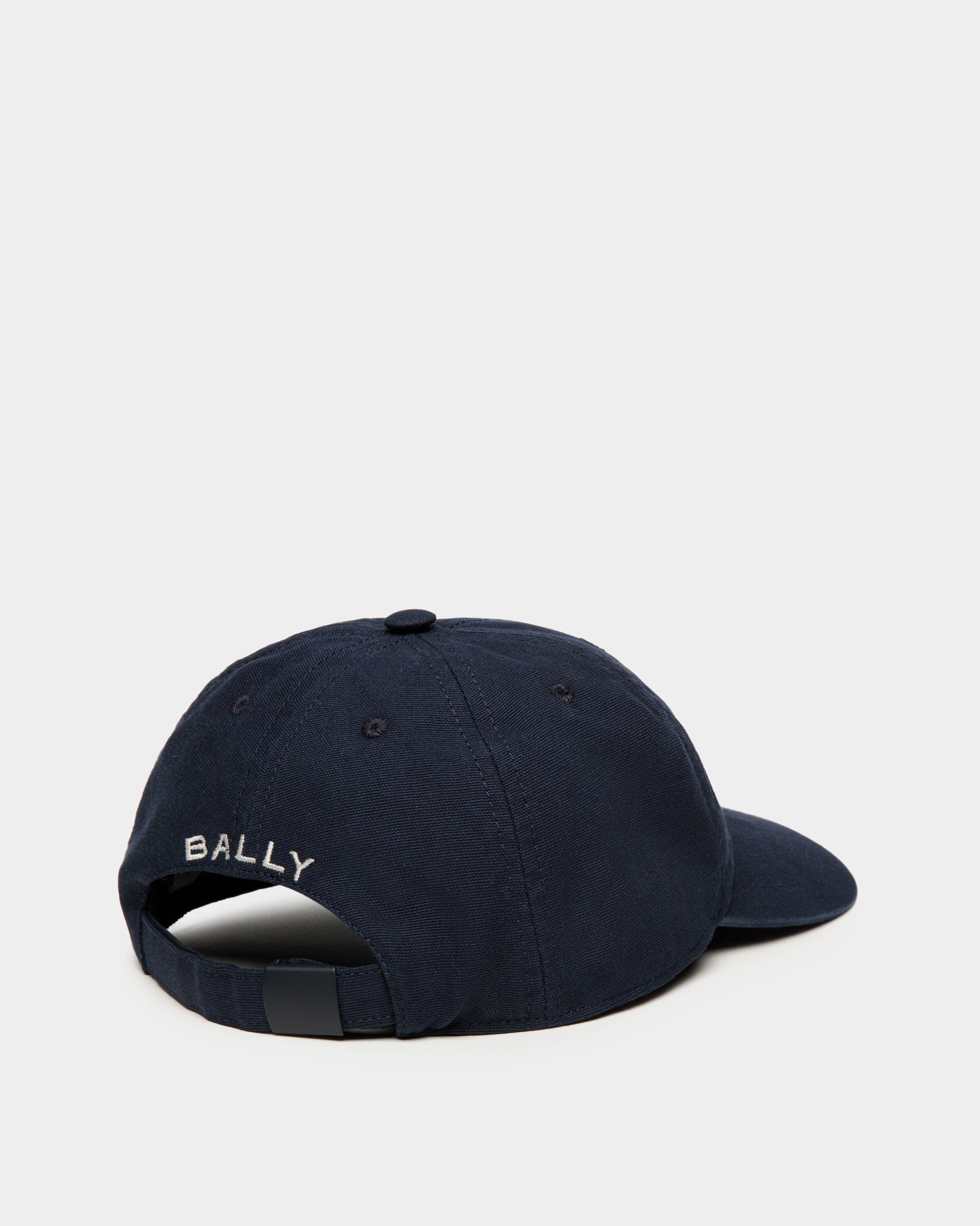 Bally Baseball Hat With a Bally Crest Logo In Navy Blue Cotton-in-Blue-2-Bally Outlet