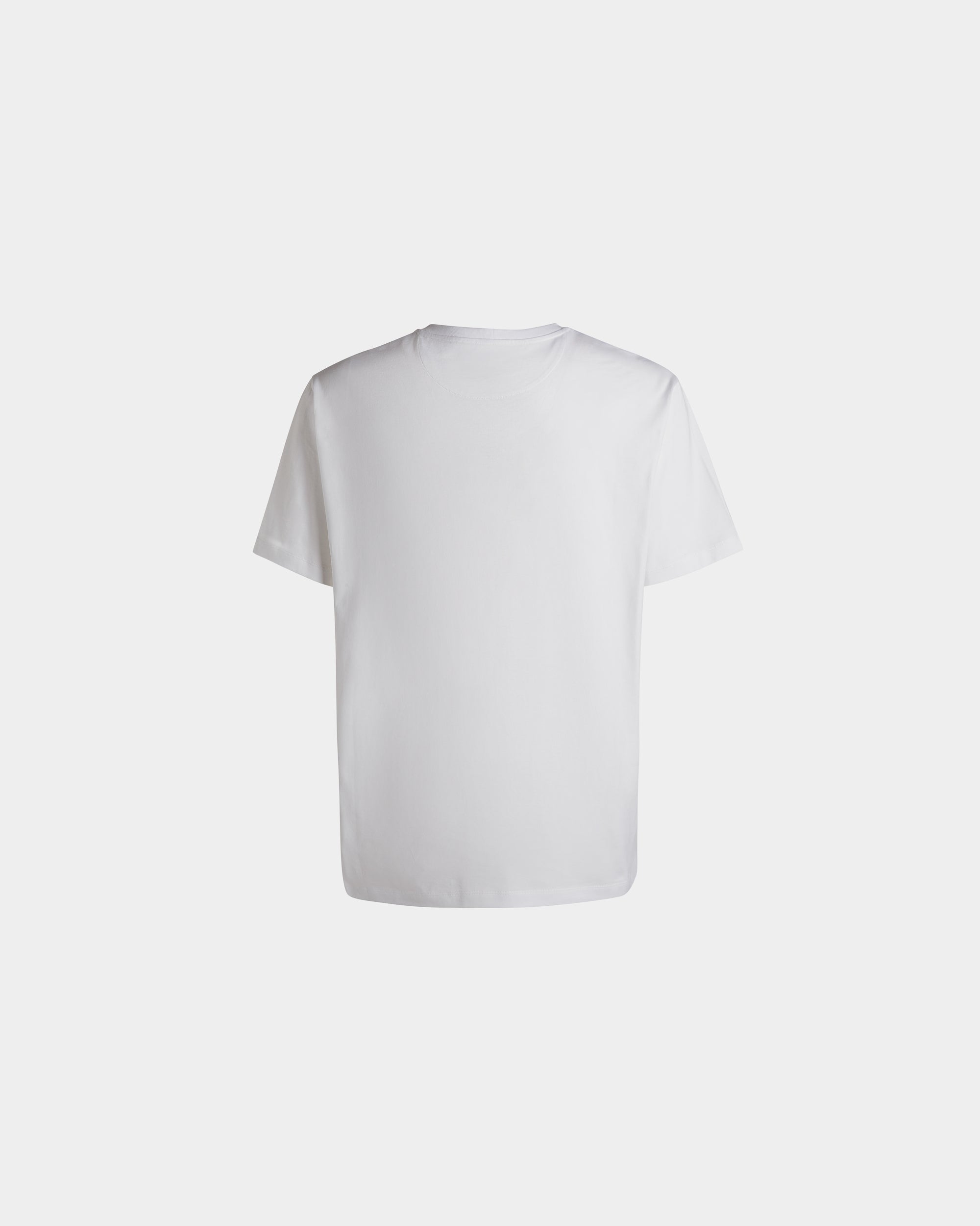 Bally T-Shirt With Bally Crest Label In White Cotton-in-White-3-Bally Outlet