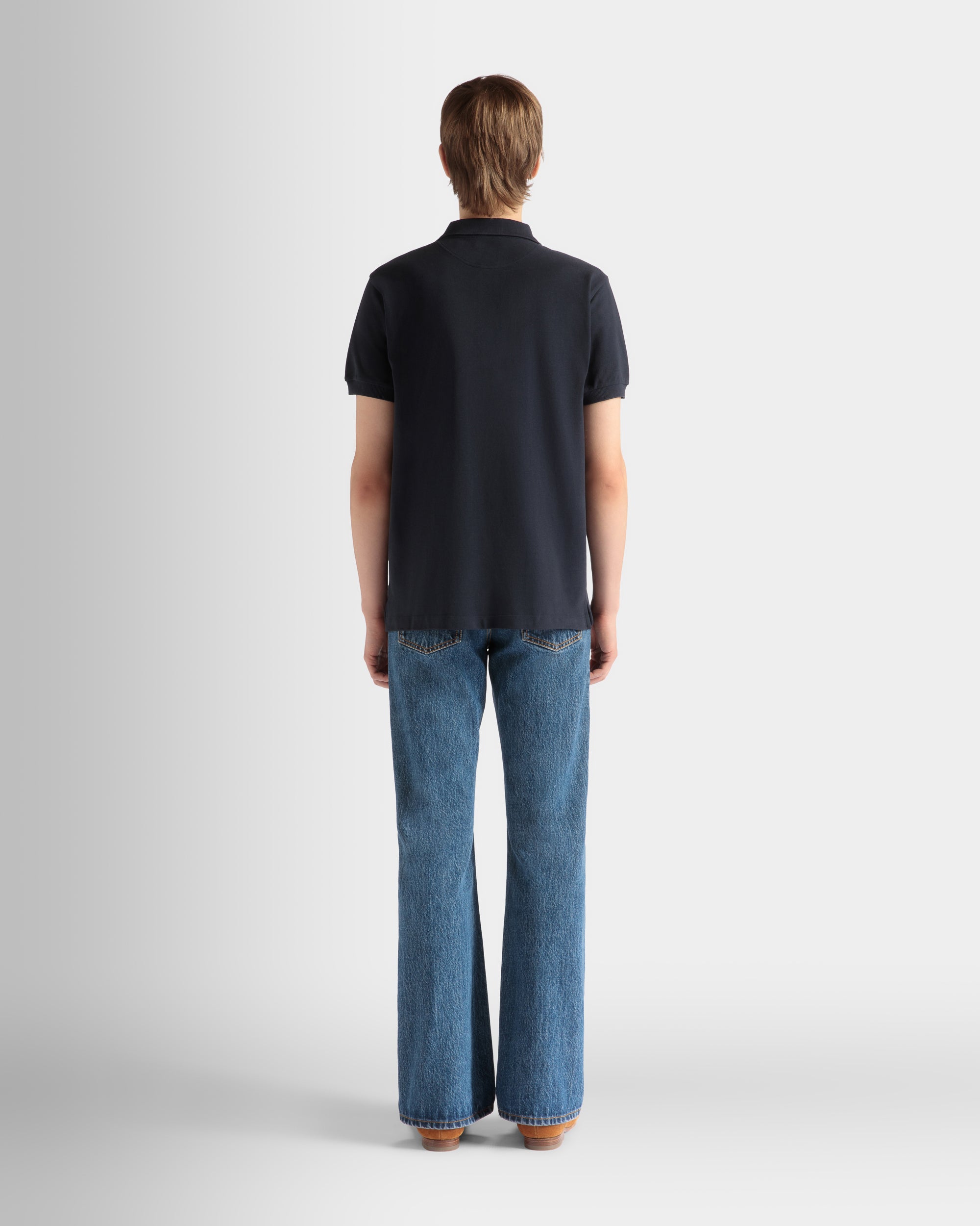 Bally Polo Shirt in Navy Blue Cotton-in-Blue-6-Bally Outlet