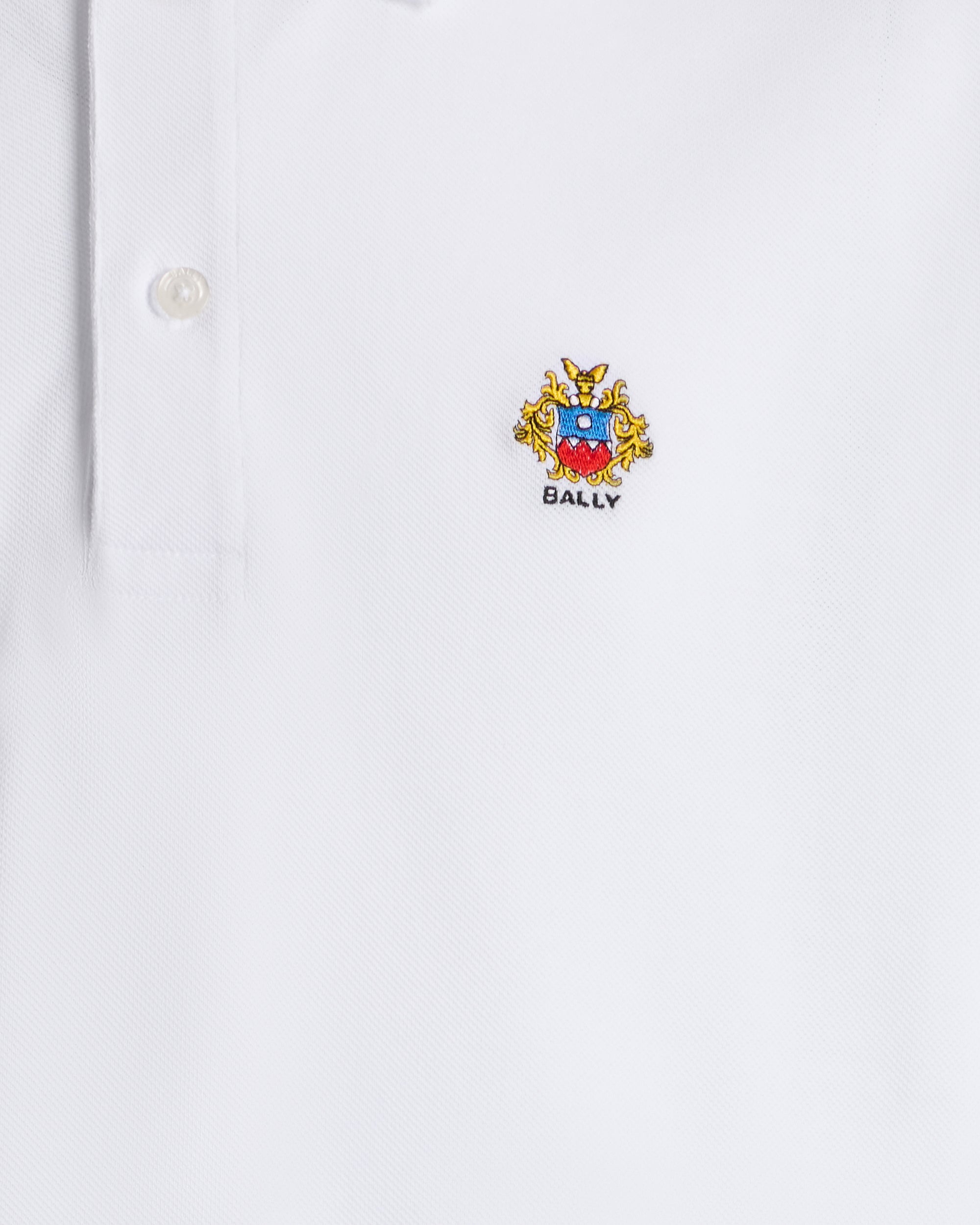 Bally White Cotton Polo Shirt With a Bally Crest-in-White-2-Bally Outlet