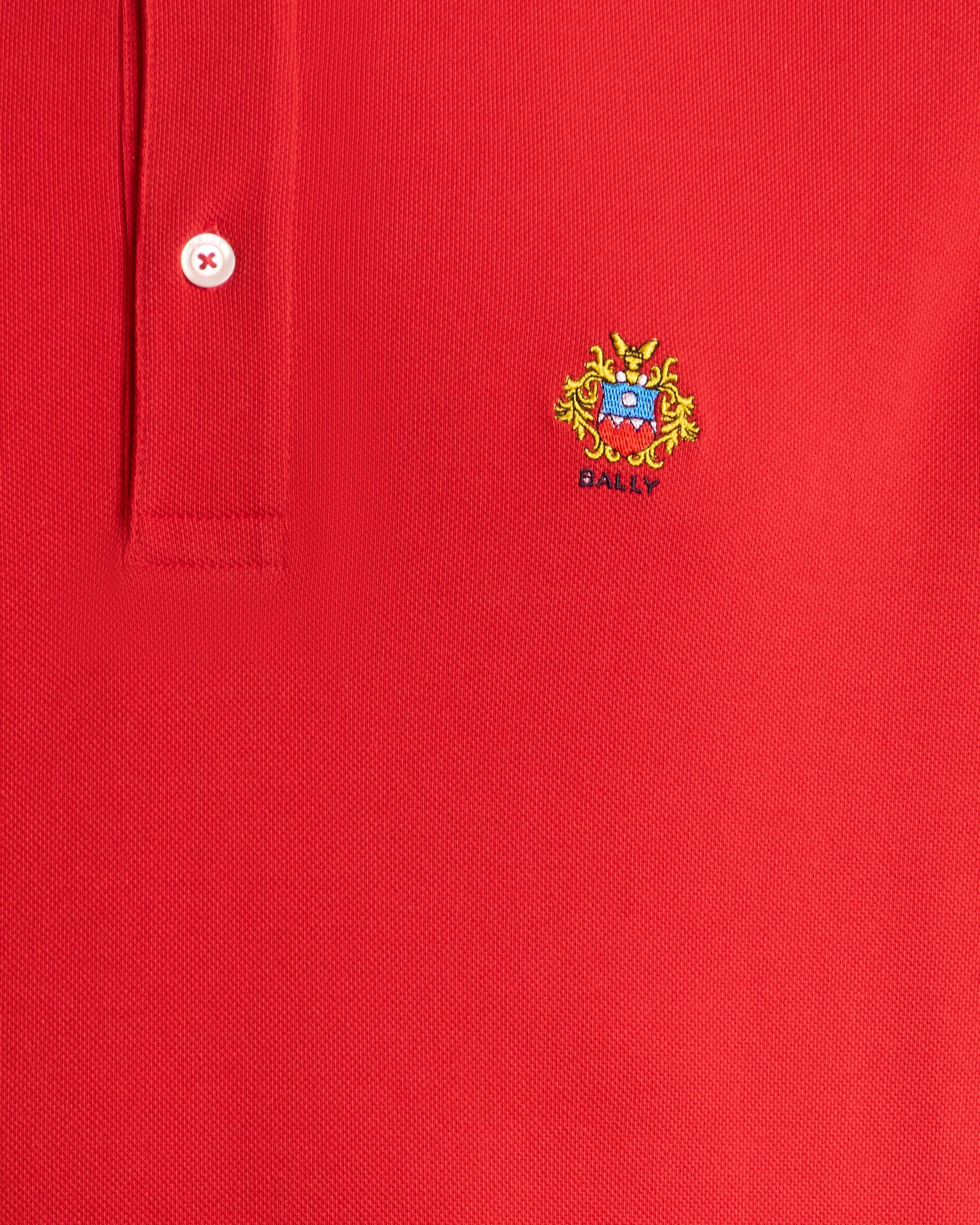 Bally Red Cotton Polo Shirt With a Bally Crest-in-Red-2-Bally Outlet