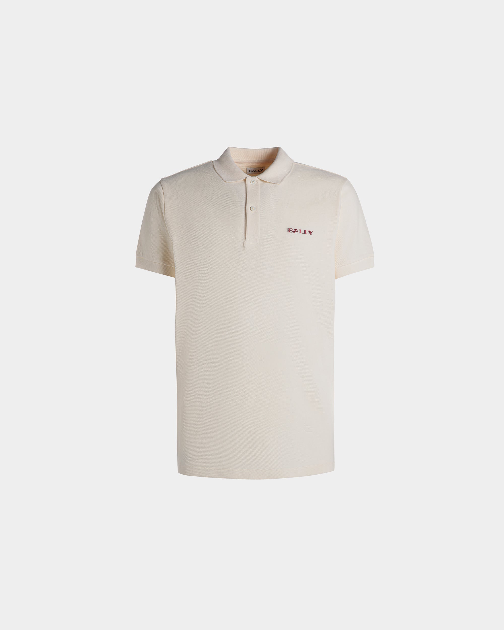 Bally Summer Capsule Polo Shirt In White Cotton-in-White-1-Bally Outlet
