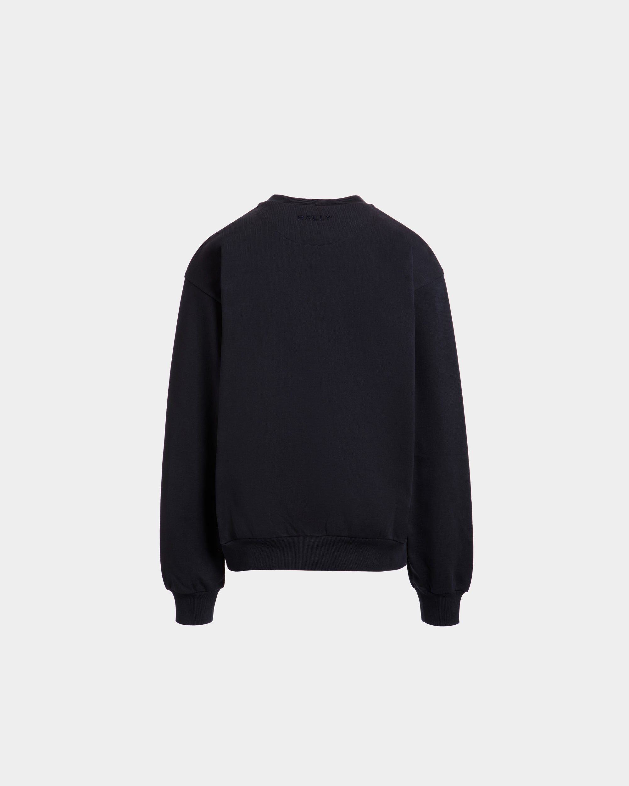 Crewneck Sweatshirt With a Bally Flag in Navy Blue Cotton-6310638-(7)-Bally Indonesia.