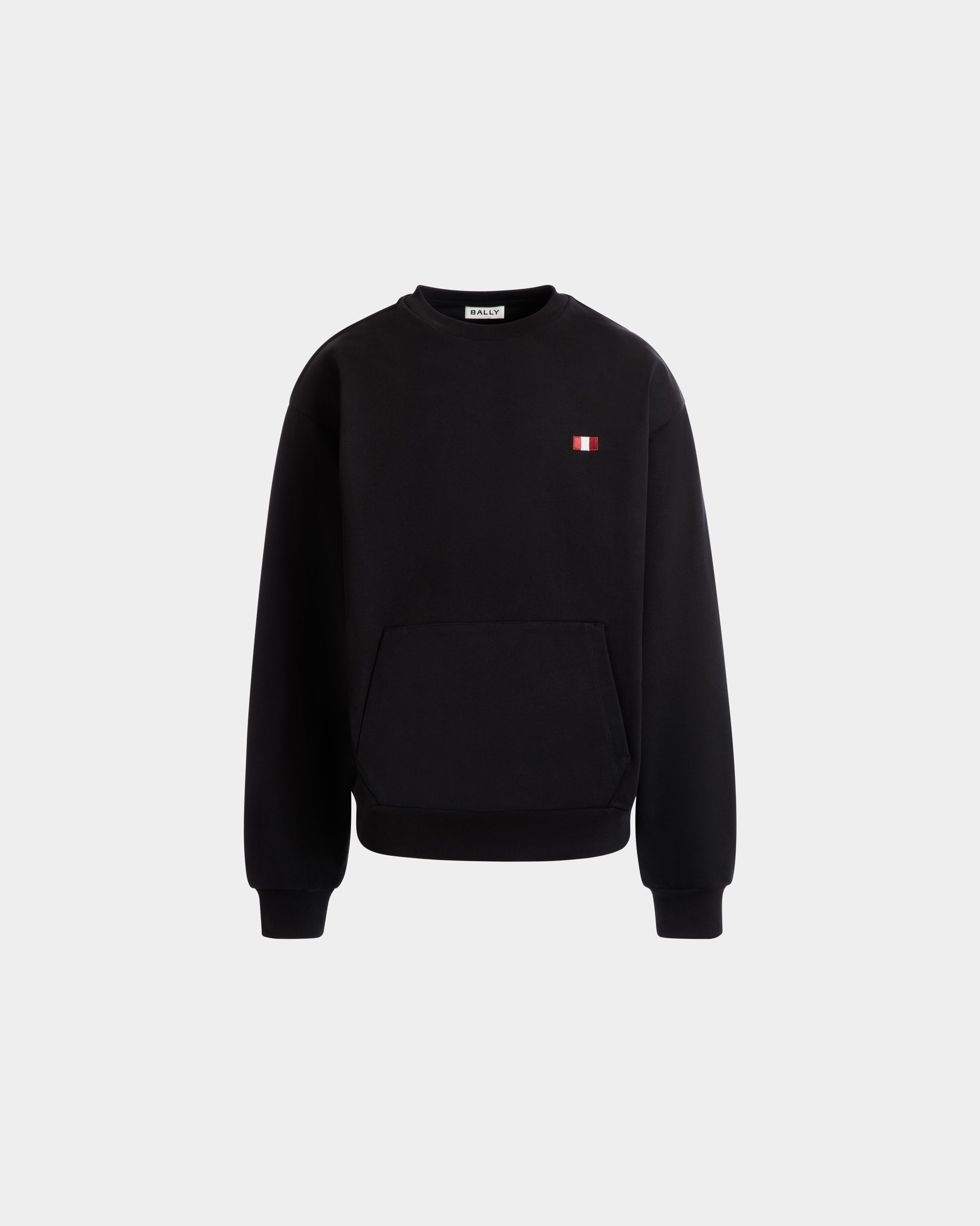 Crewneck Sweatshirt With a Bally Flag in Black Cotton-6310639-(1)-Bally Indonesia.