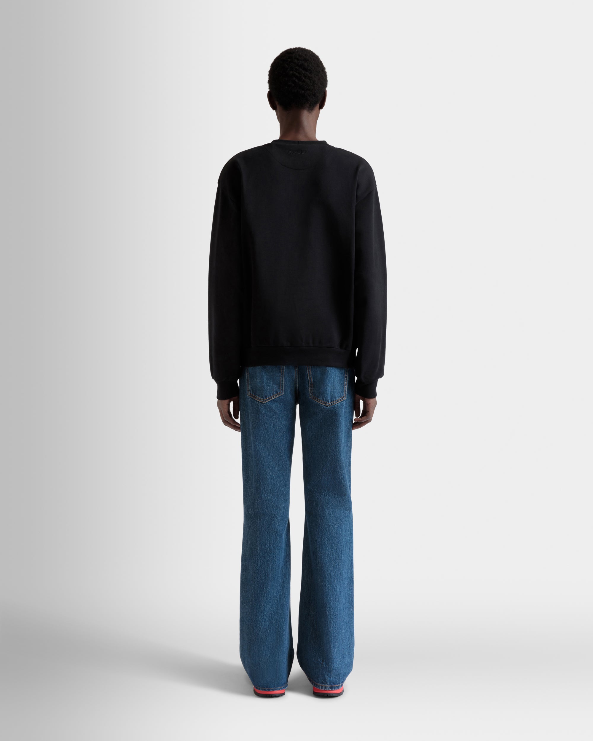 Crewneck Sweatshirt With a Bally Flag in Black Cotton-6310639-(6)-Bally Indonesia.