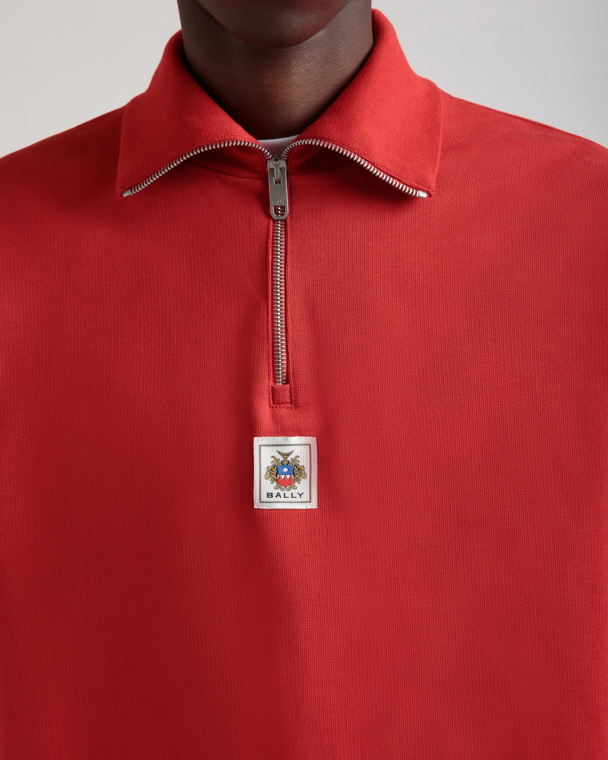 Half Zip Sweatshirt in Red Cotton-6310512-(3)-Bally Indonesia.