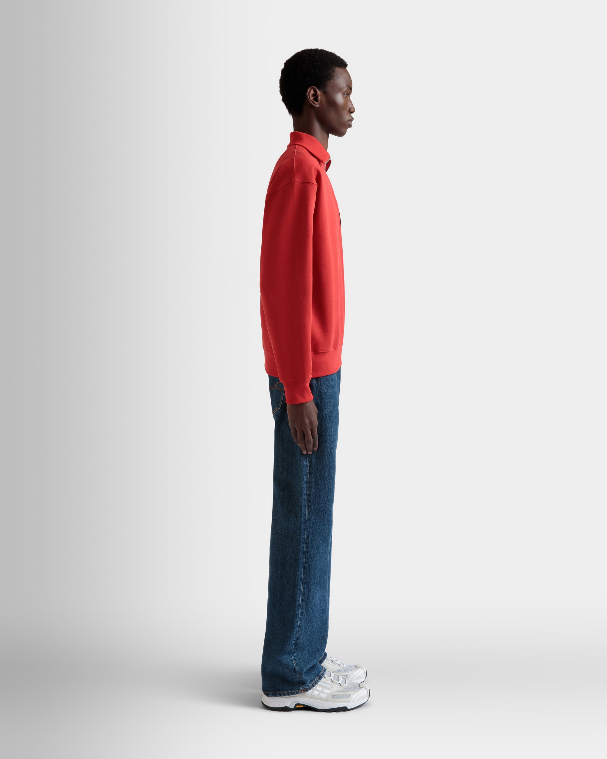 Half Zip Sweatshirt in Red Cotton-6310512-(5)-Bally Indonesia.