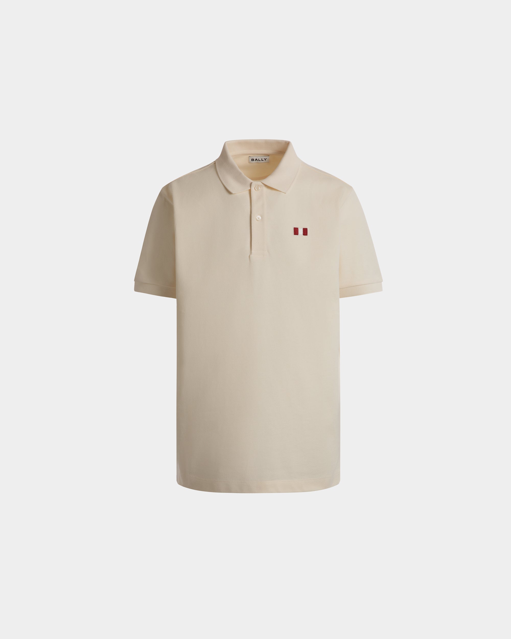 Polo With a Bally Flag in Ivory Cotton-6310515-(1)-Bally Indonesia.