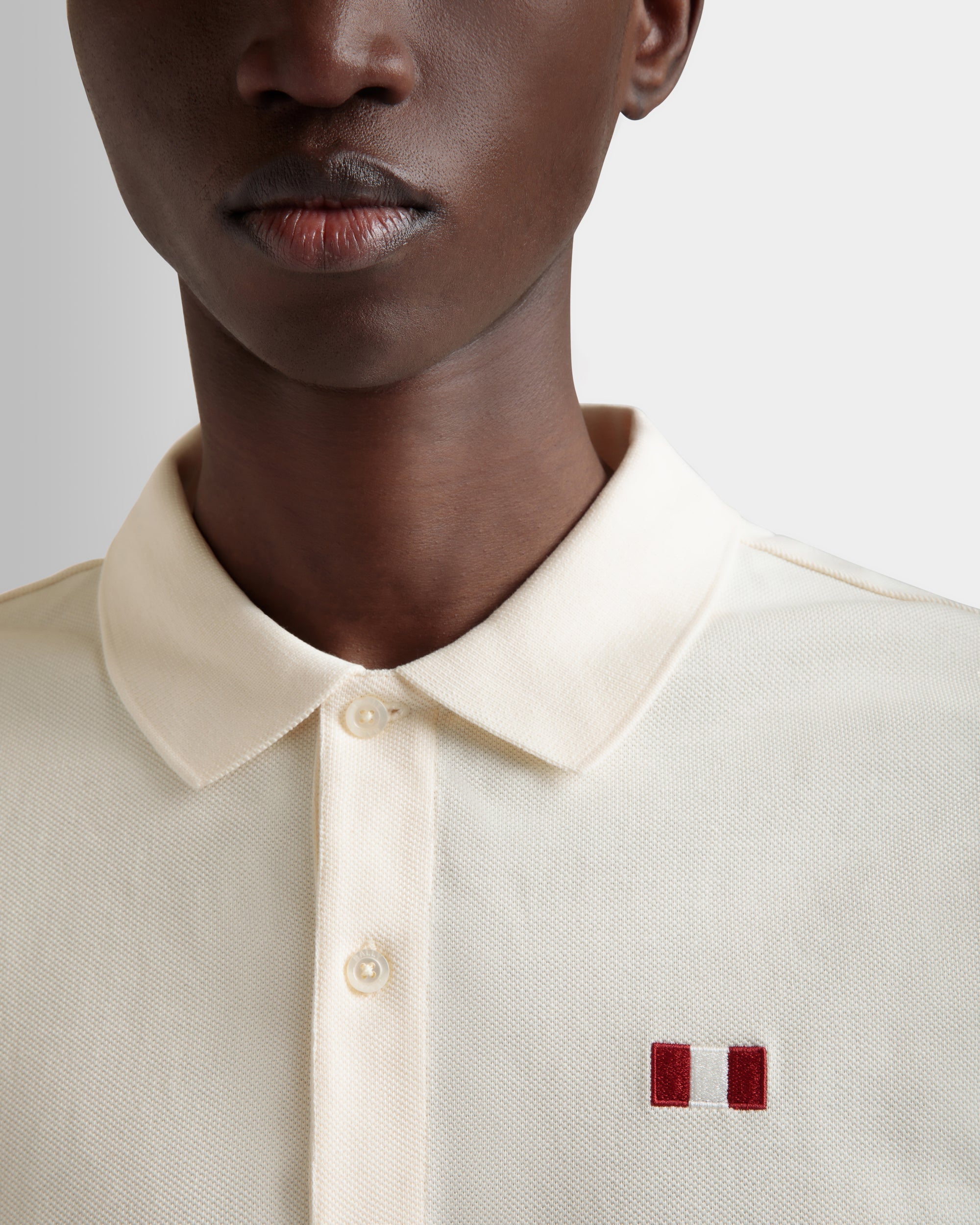 Polo With a Bally Flag in Ivory Cotton-6310515-(3)-Bally Indonesia.