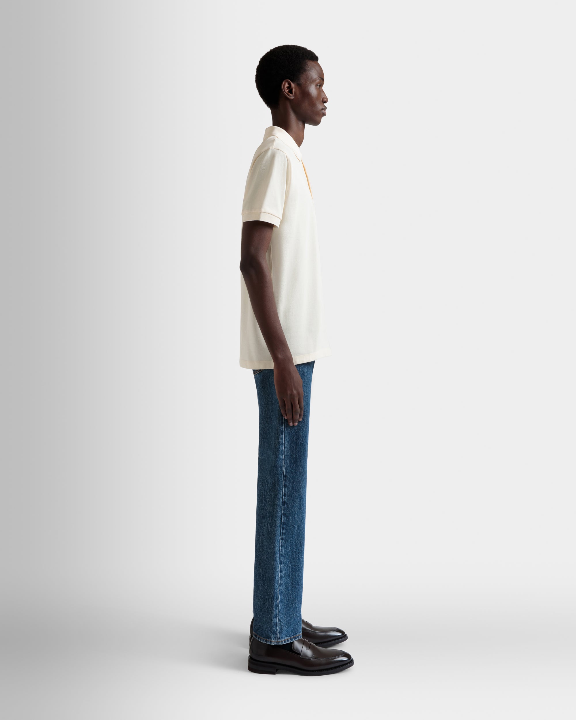 Polo With a Bally Flag in Ivory Cotton-6310515-(5)-Bally Indonesia.