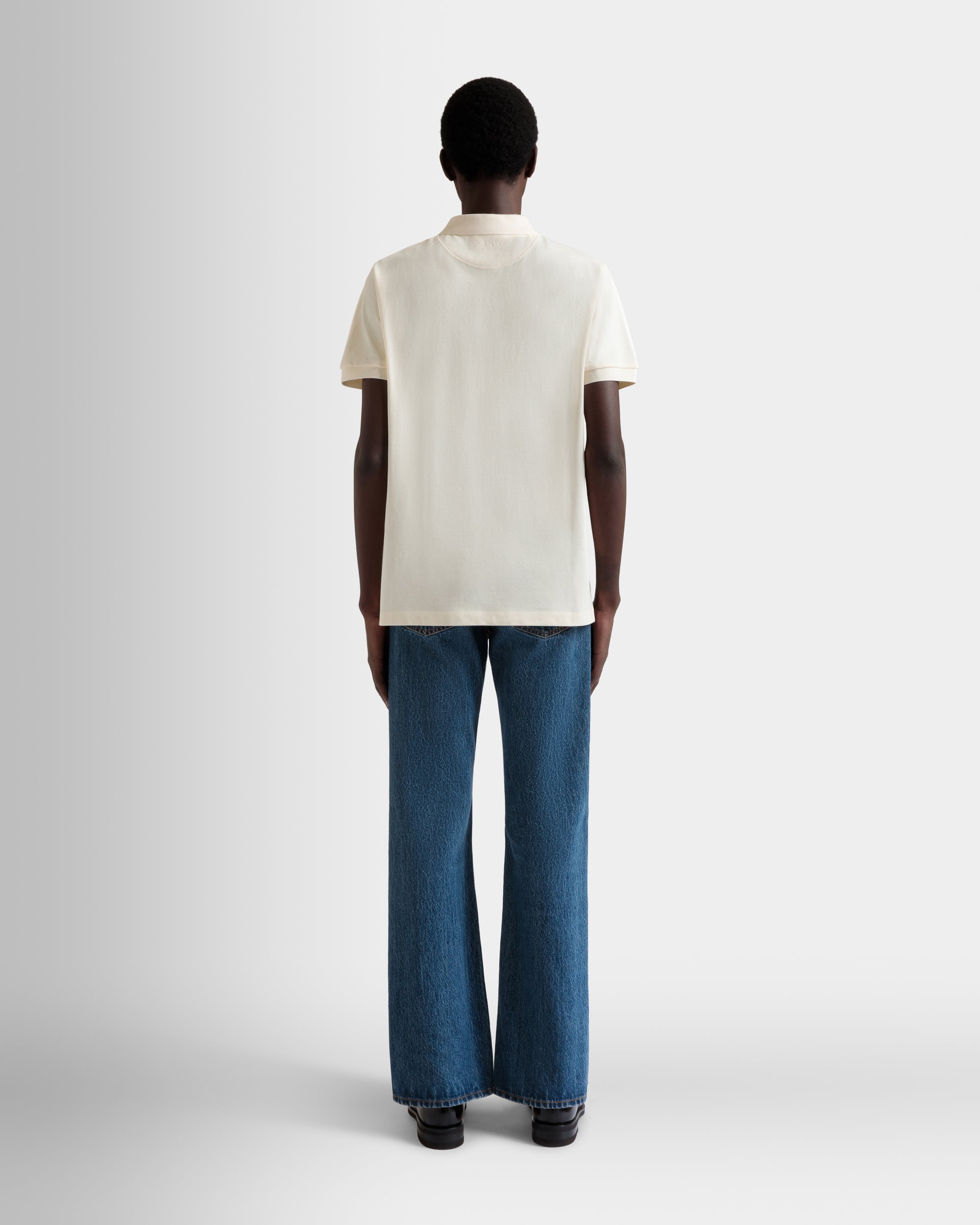 Polo With a Bally Flag in Ivory Cotton-6310515-(6)-Bally Indonesia.