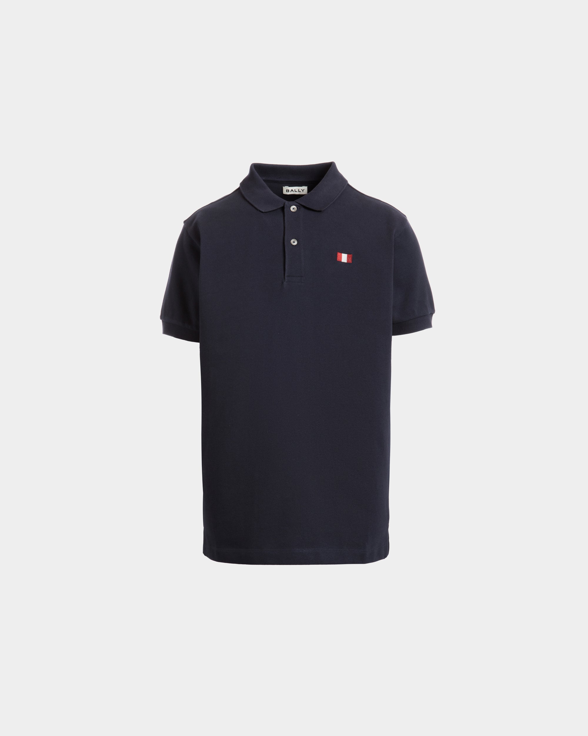 Polo Shirt With a Bally Flag in Navy Blue Cotton-6310650-(1)-Bally Indonesia.