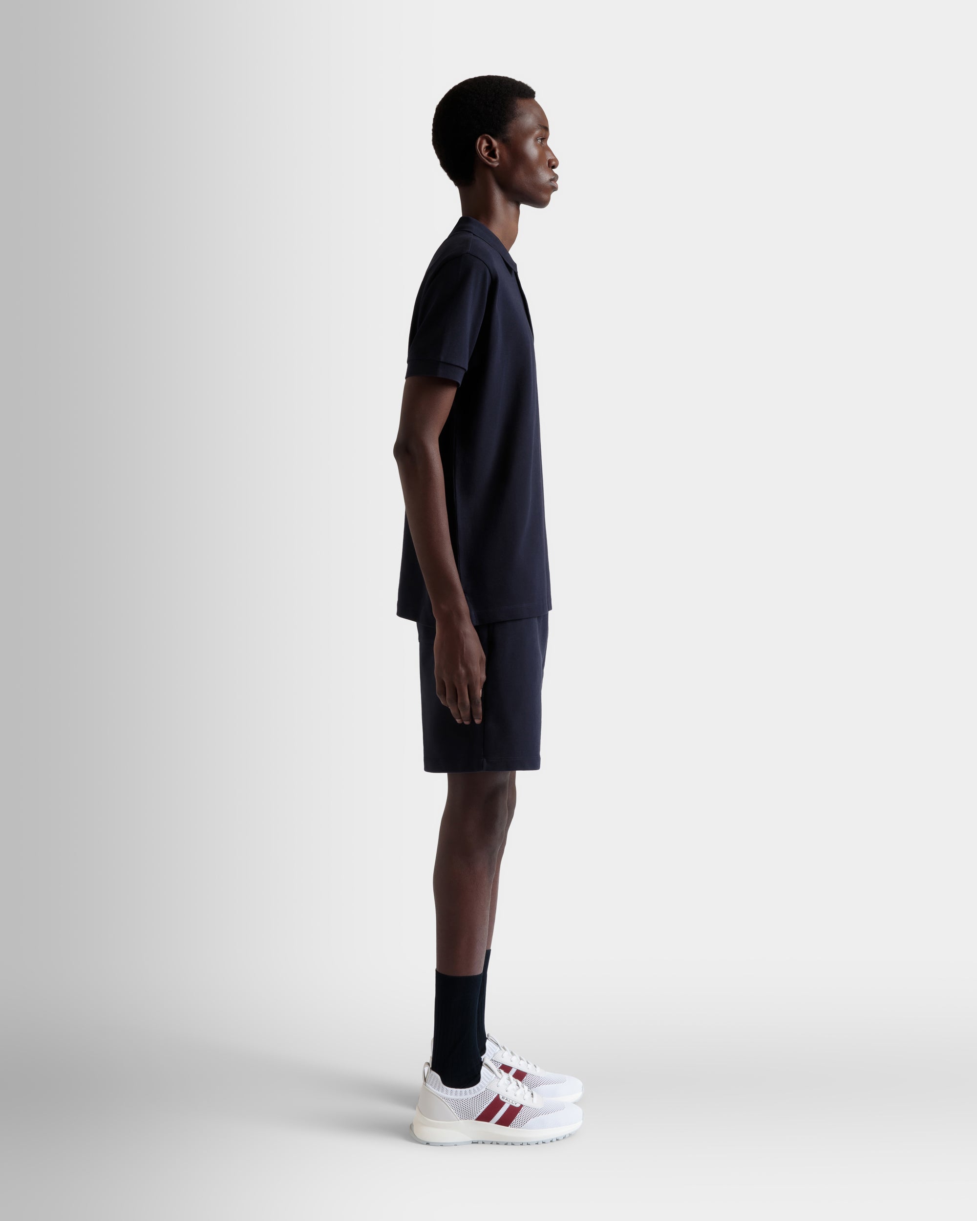 Polo Shirt With a Bally Flag in Navy Blue Cotton-6310650-(5)-Bally Indonesia.