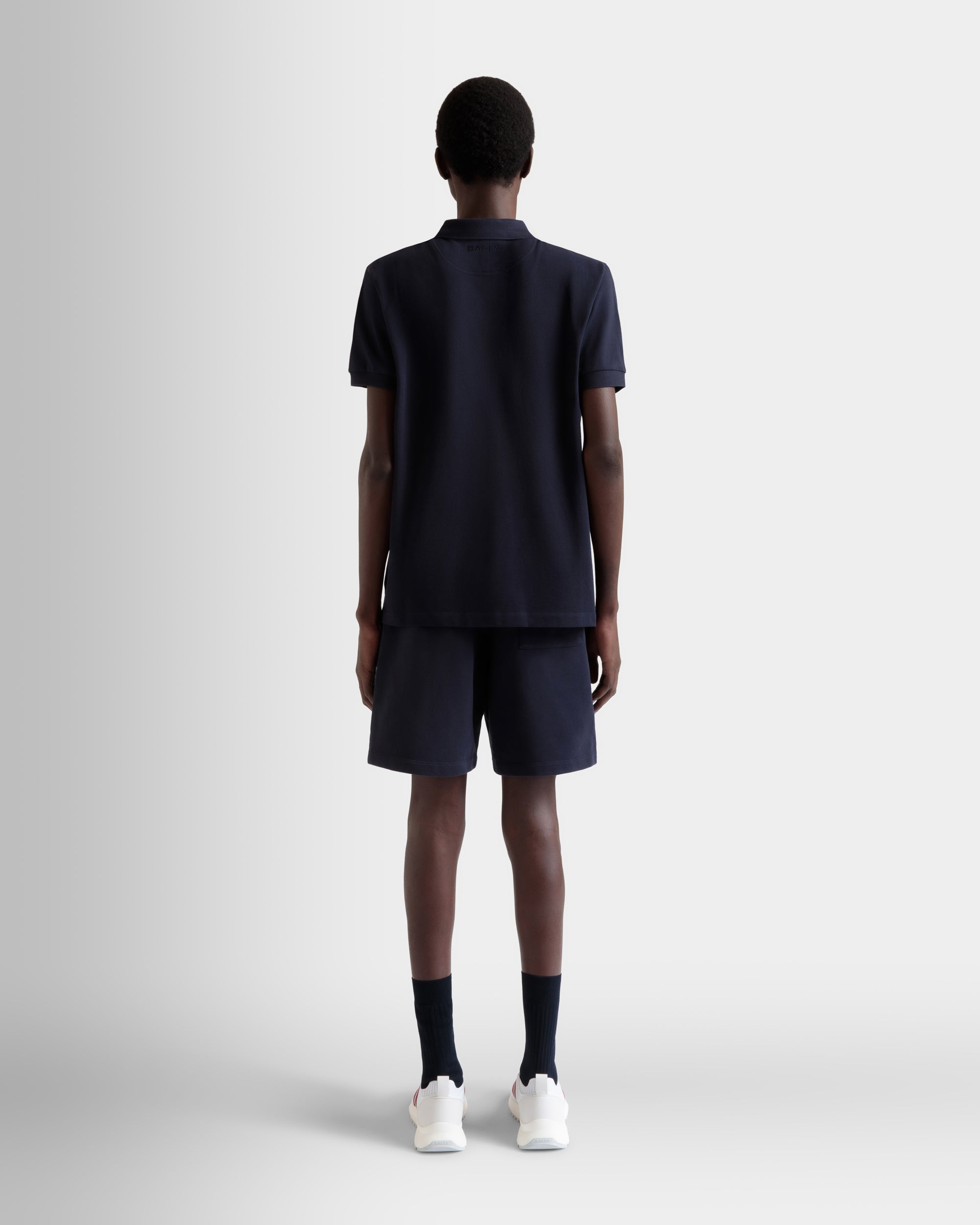 Polo Shirt With a Bally Flag in Navy Blue Cotton-6310650-(6)-Bally Indonesia.