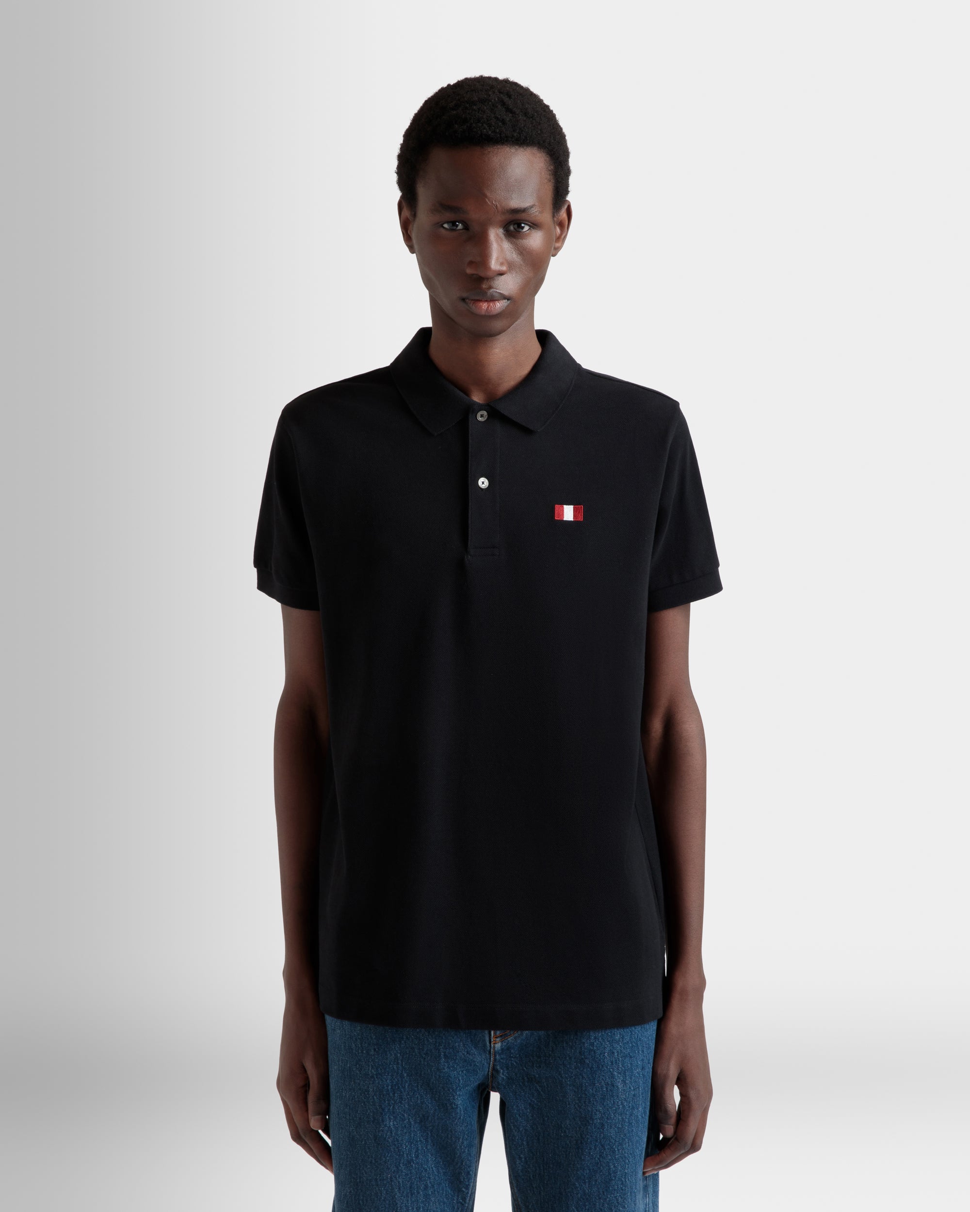 Polo With a Bally Flag in Black Cotton-6310516-(8)-Bally Indonesia.