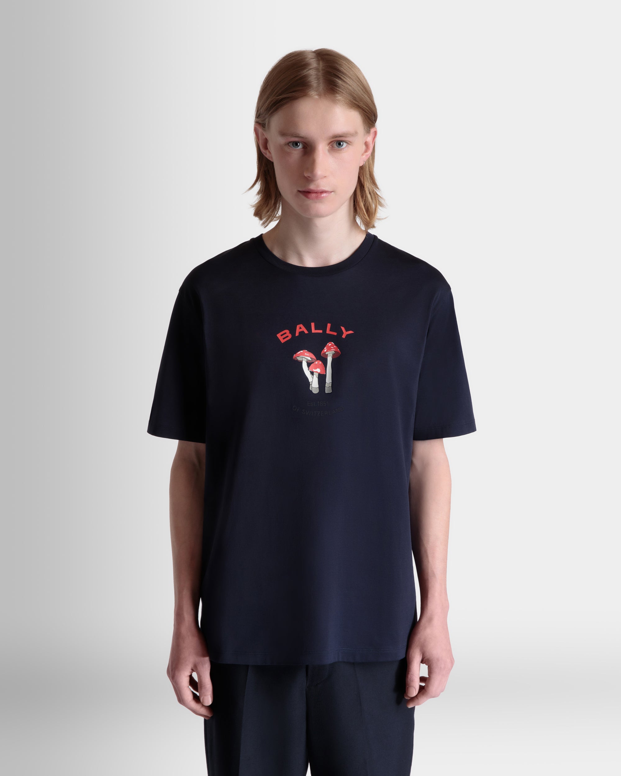 T-Shirt With Enchanting Mushrooms in Navy Blue Cotton-6311372-(8)-Bally Indonesia.