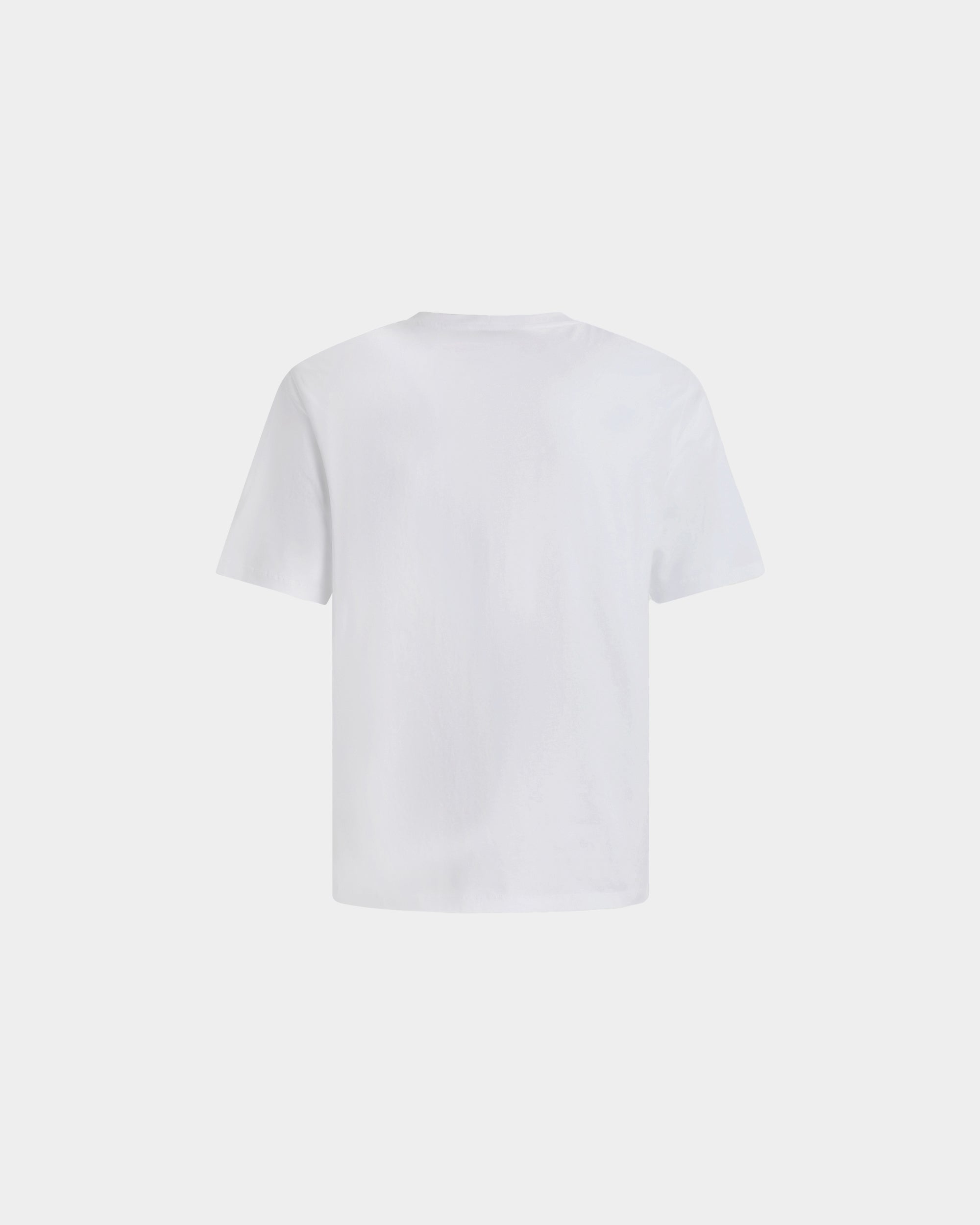 Bally White Cotton T-Shirt With Bally Crest-in-White-3-Bally Outlet
