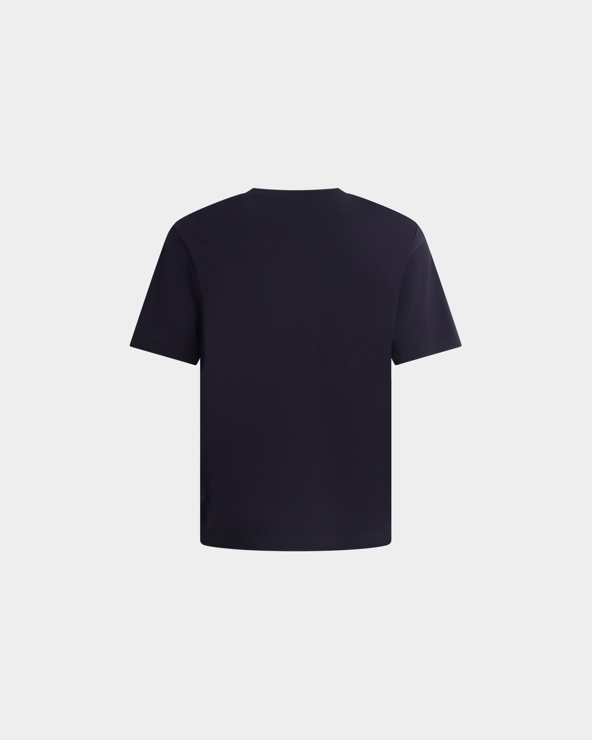 Bally Navy Cotton T-Shirt With Bally Crest-in-Navy-3-Bally Outlet