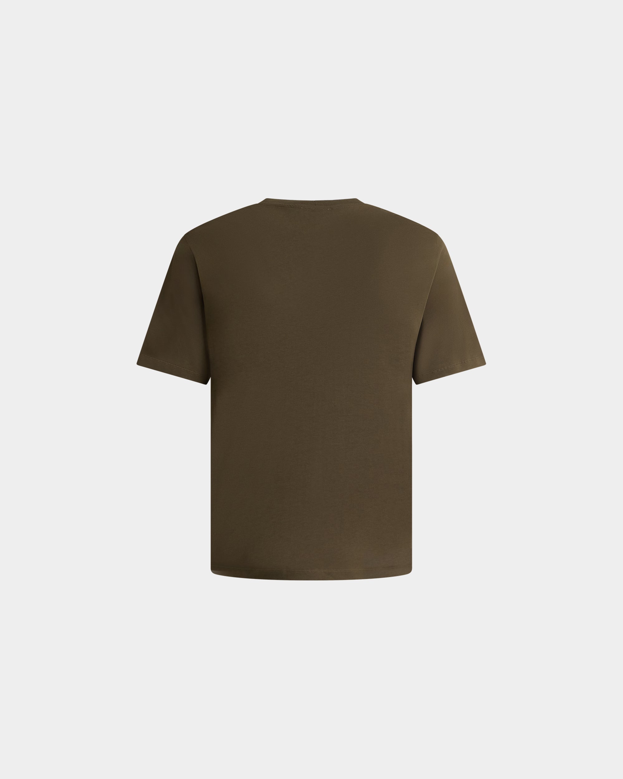 Bally Military Green Cotton T-Shirt With a Bally Crest-in-Green-3-Bally Outlet
