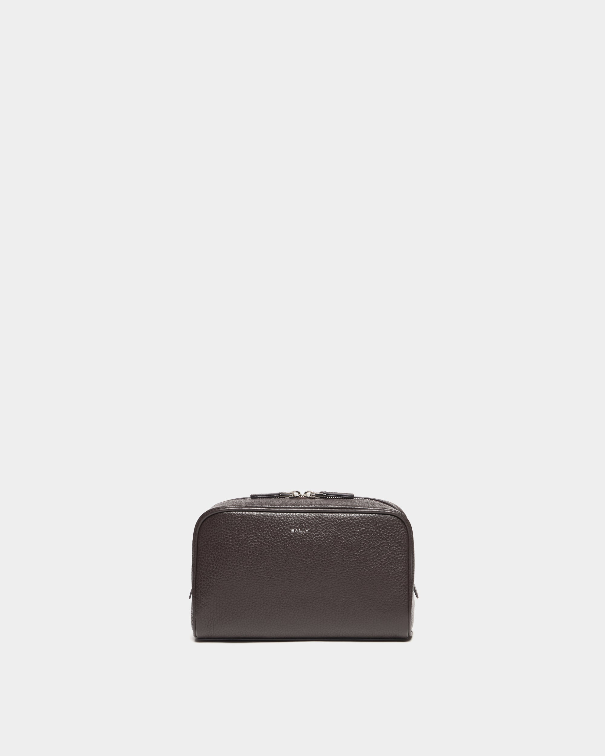 Bally York Washbag in Brown Leather-in-Brown-1-Bally Outlet