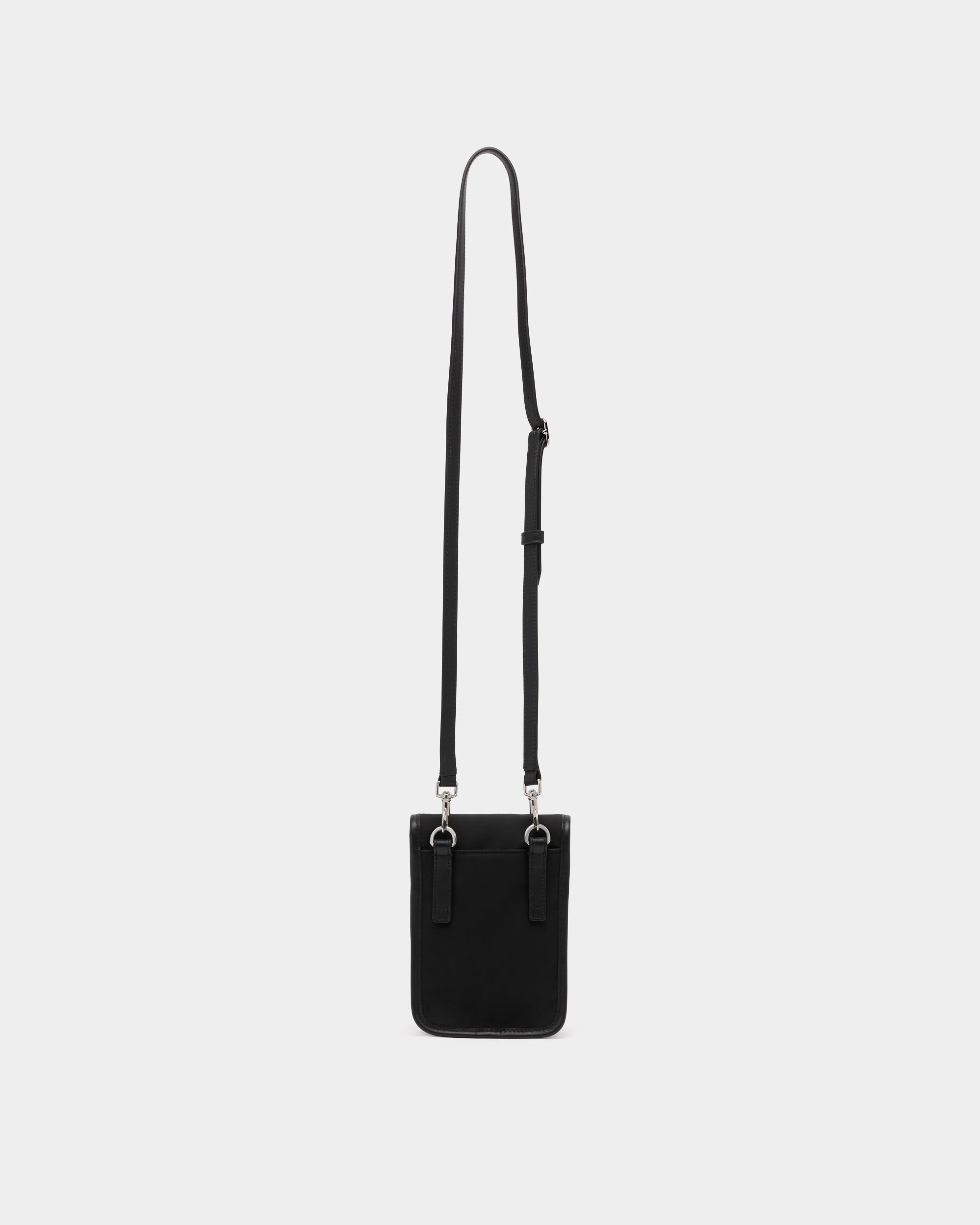Bally B-Light Phone Case in Black Nylon and Leather-in-Black-2-Bally Outlet