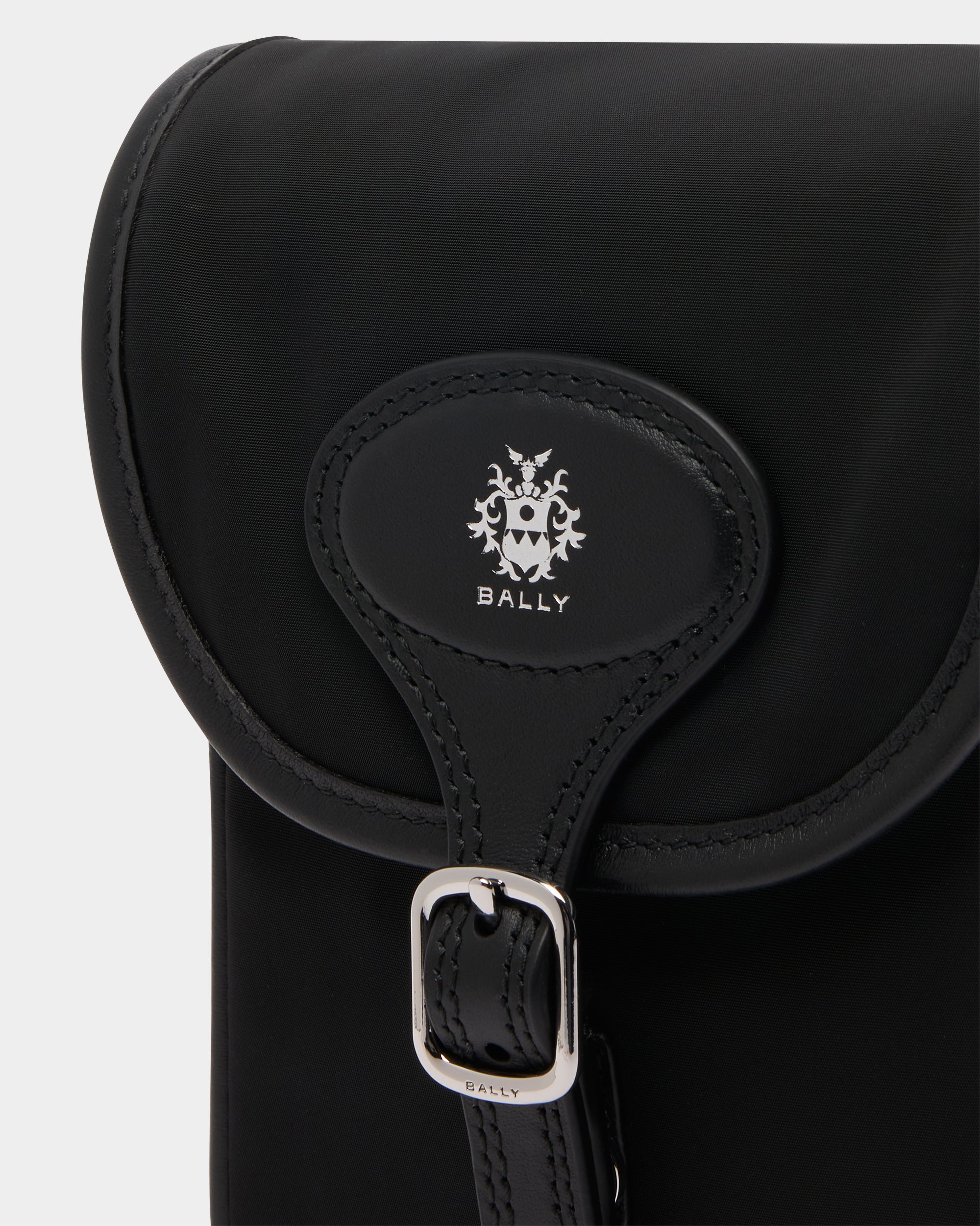 Bally B-Light Phone Case in Black Nylon and Leather-in-Black-5-Bally Outlet