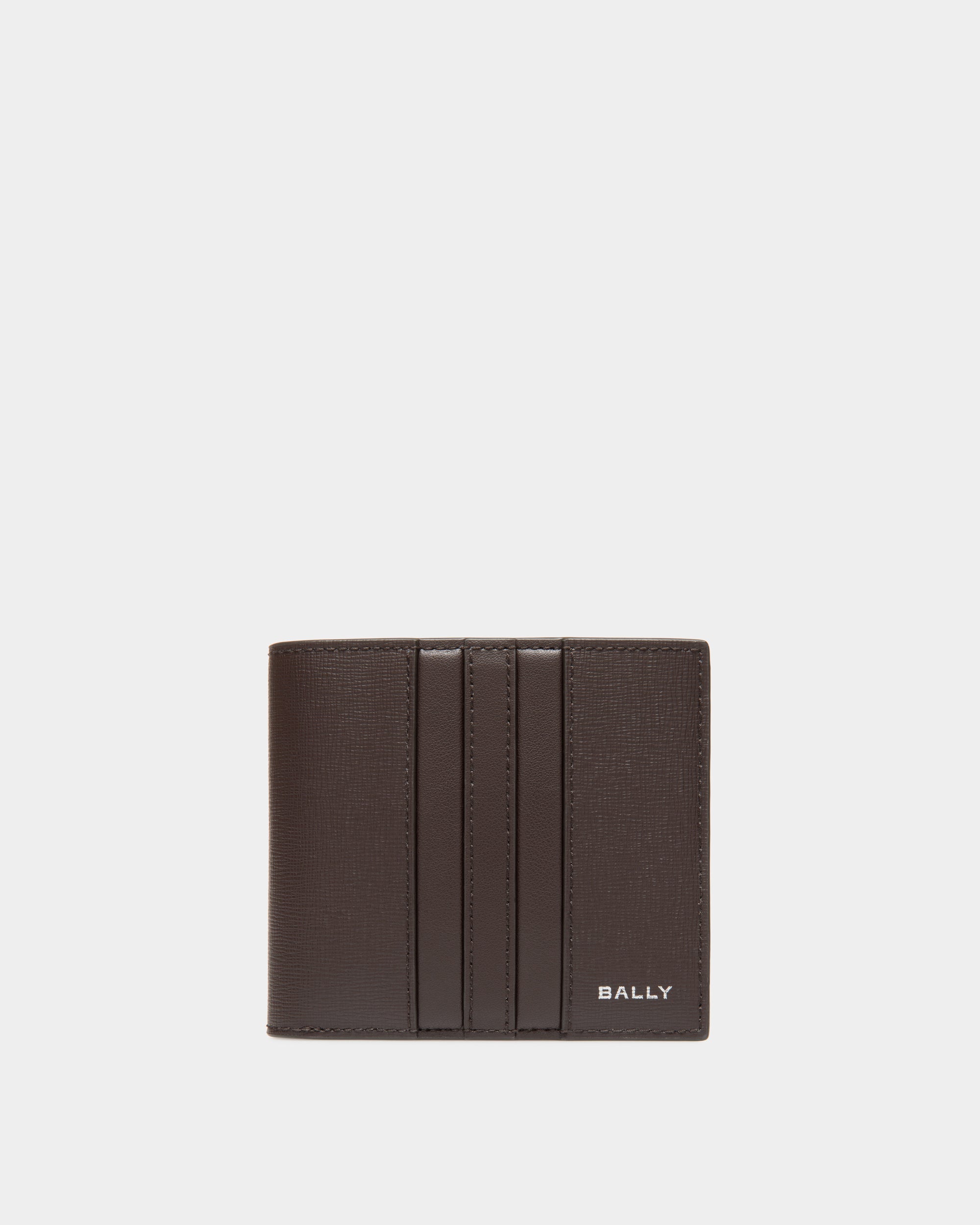 Bally Mythos Bifold in Ebano Recycled Leather-in-Brown-1-Bally Outlet